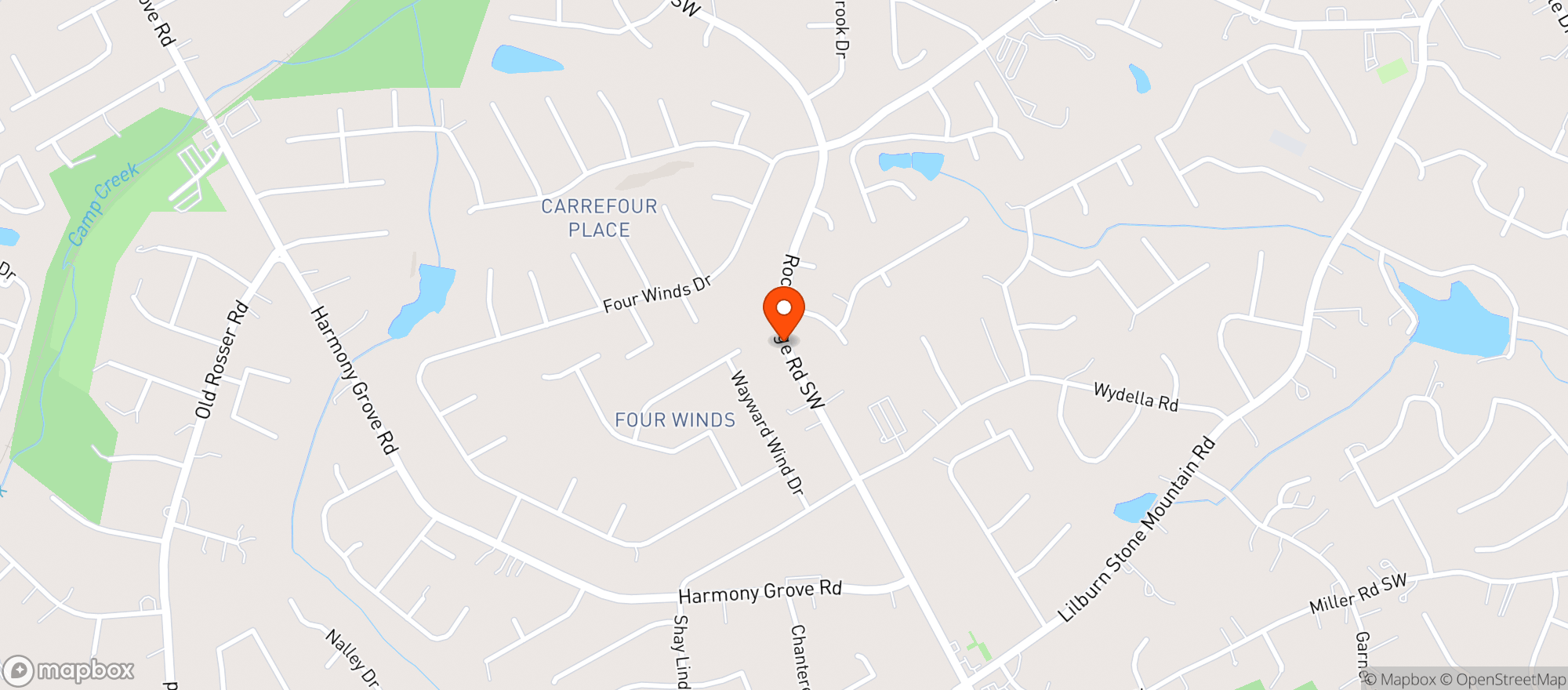 Map showing Fast Freddy's Food Mart