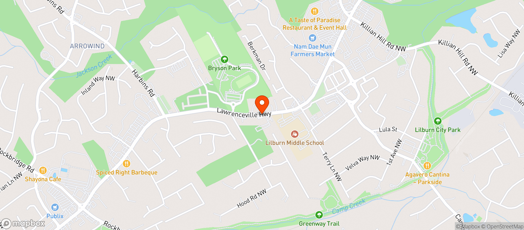 Map showing Bp Shop