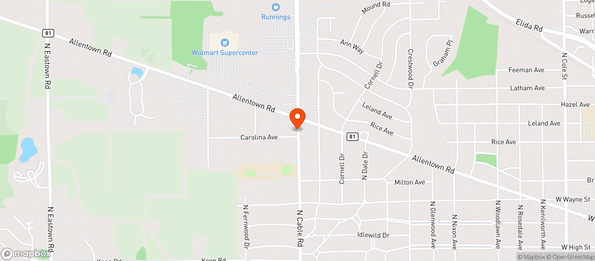 Map showing BROOKSIDE LIMA