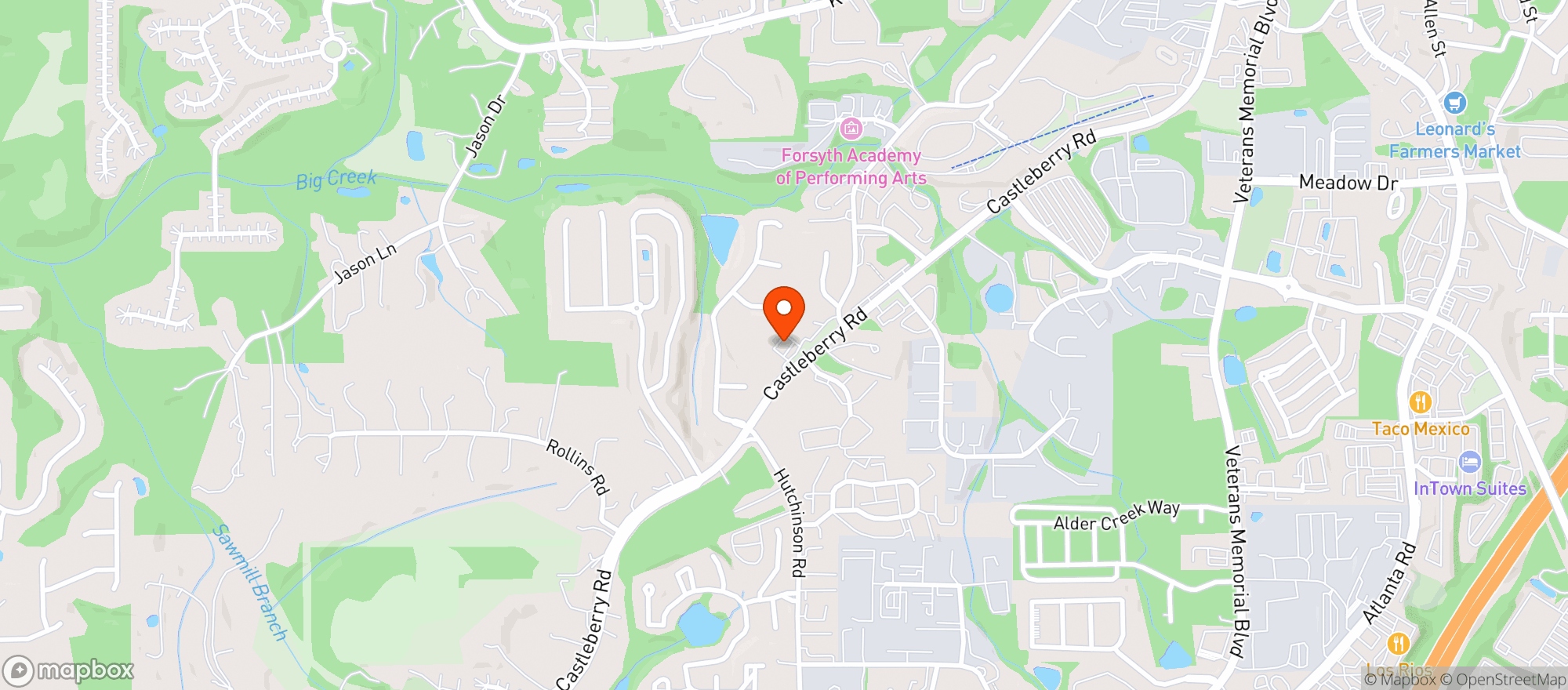 Map showing TOLBERT FOOD MART