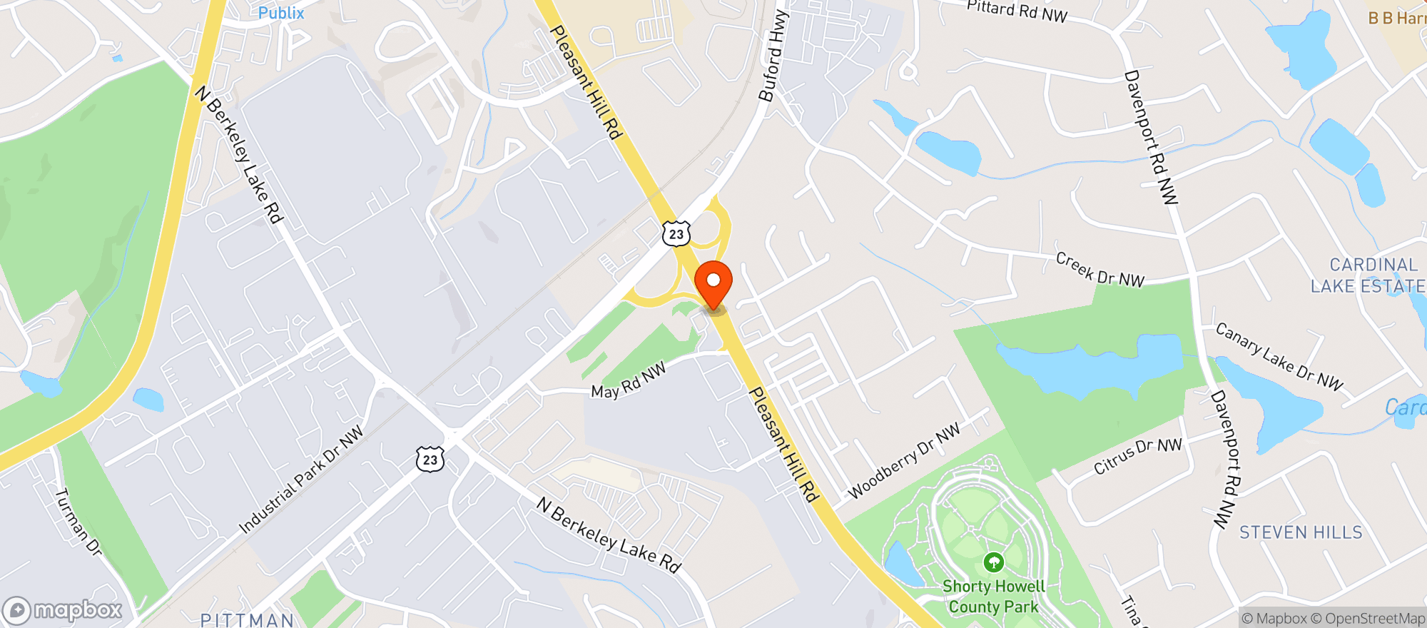 Map showing Gwinnett Package
