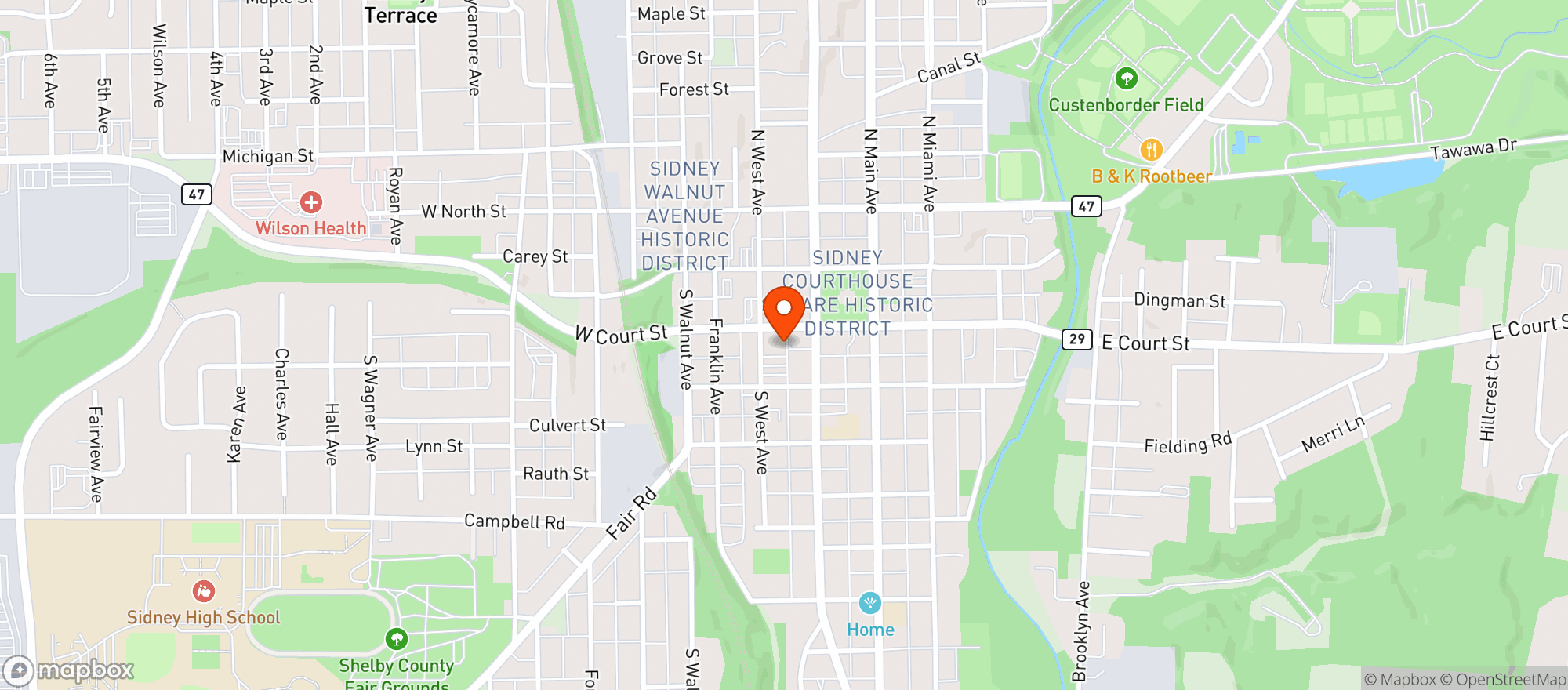 Map showing Clarks Gas Station & Eate