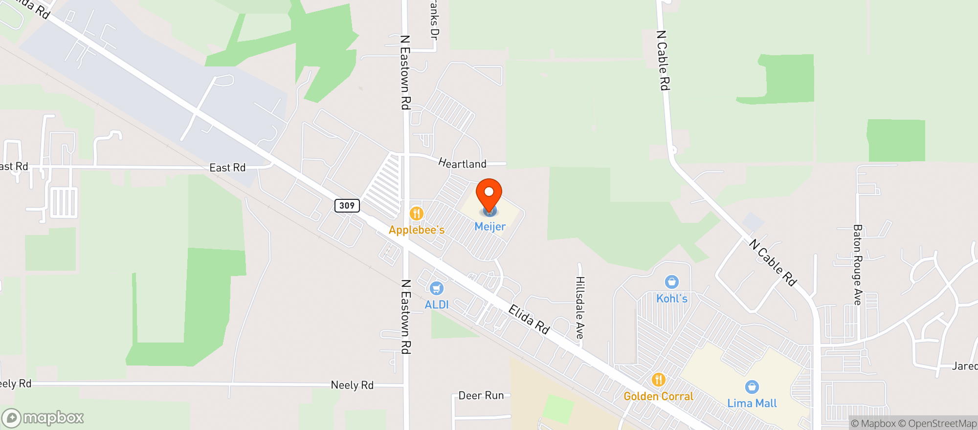 Map showing Meijer