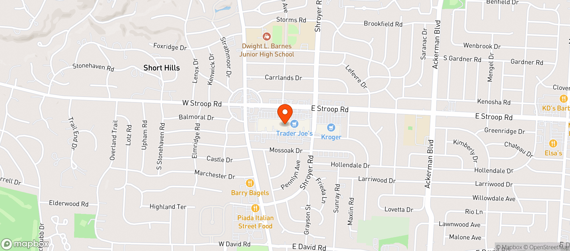 Map showing Buffalo Wild Wings Gril #366