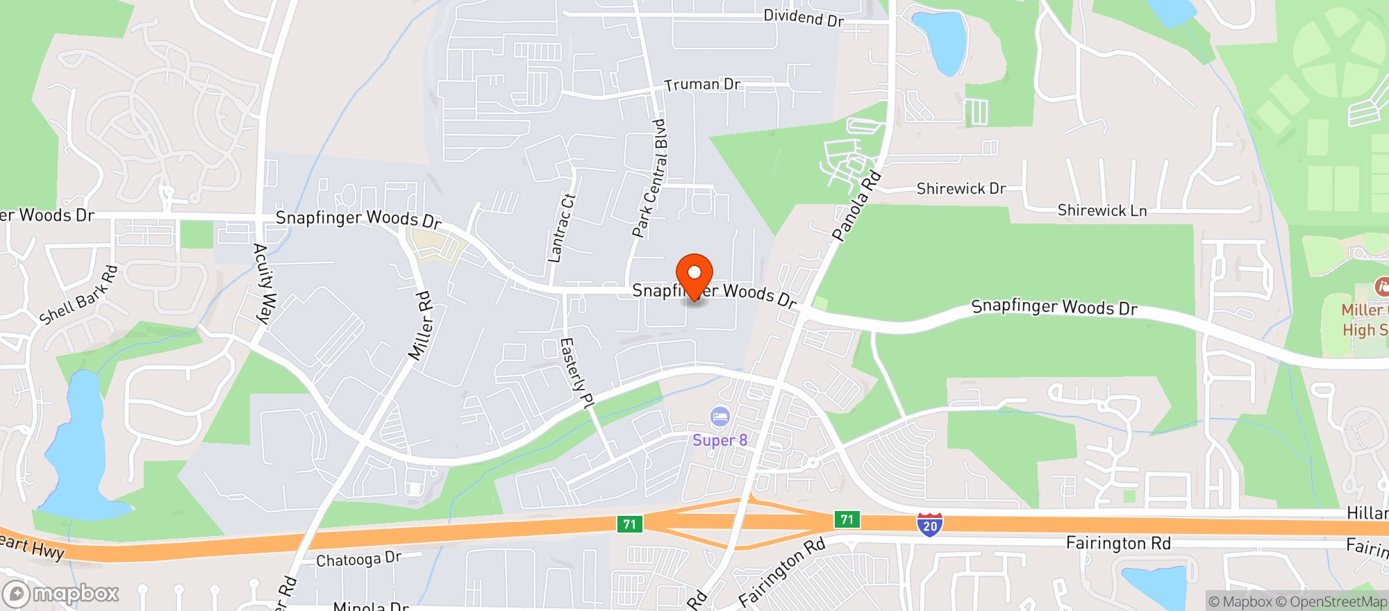Map showing Door Dash