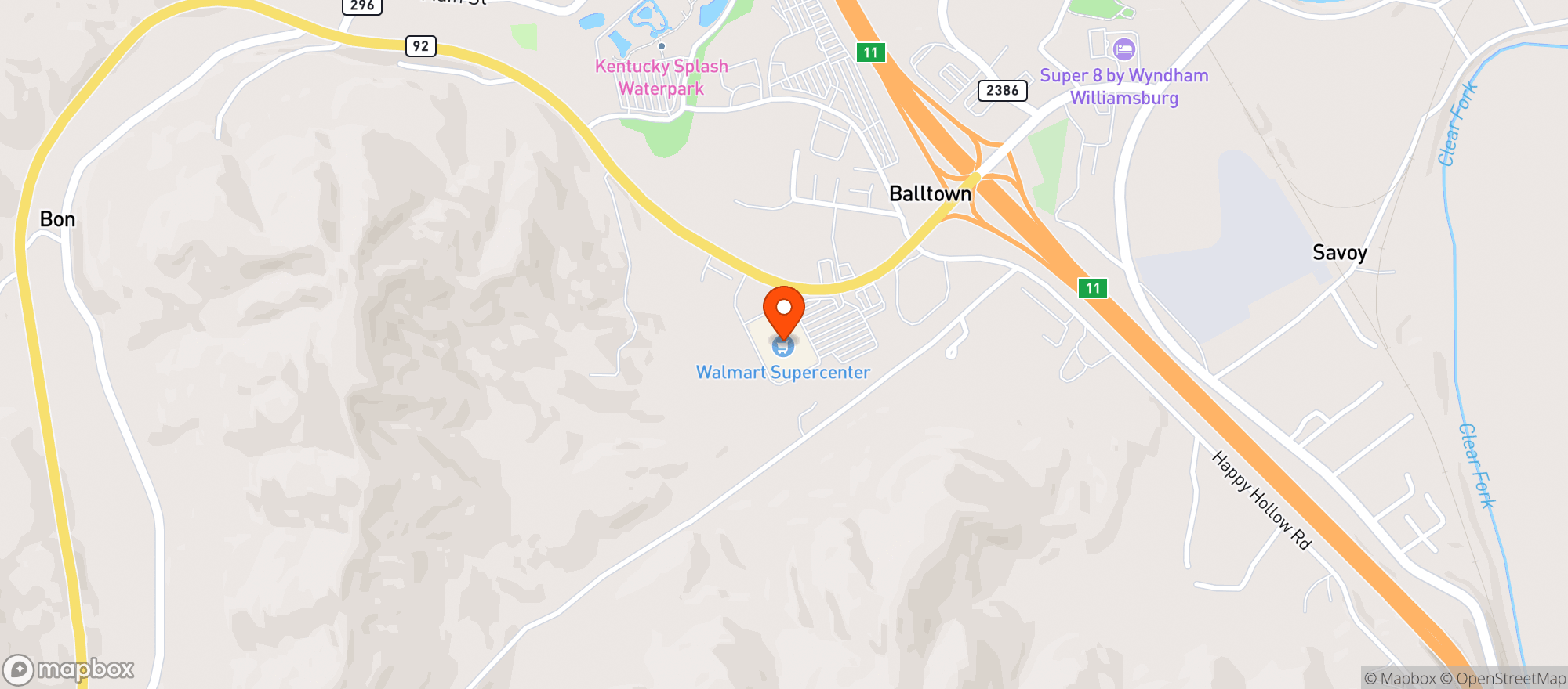 Map showing Walmart Supercenter