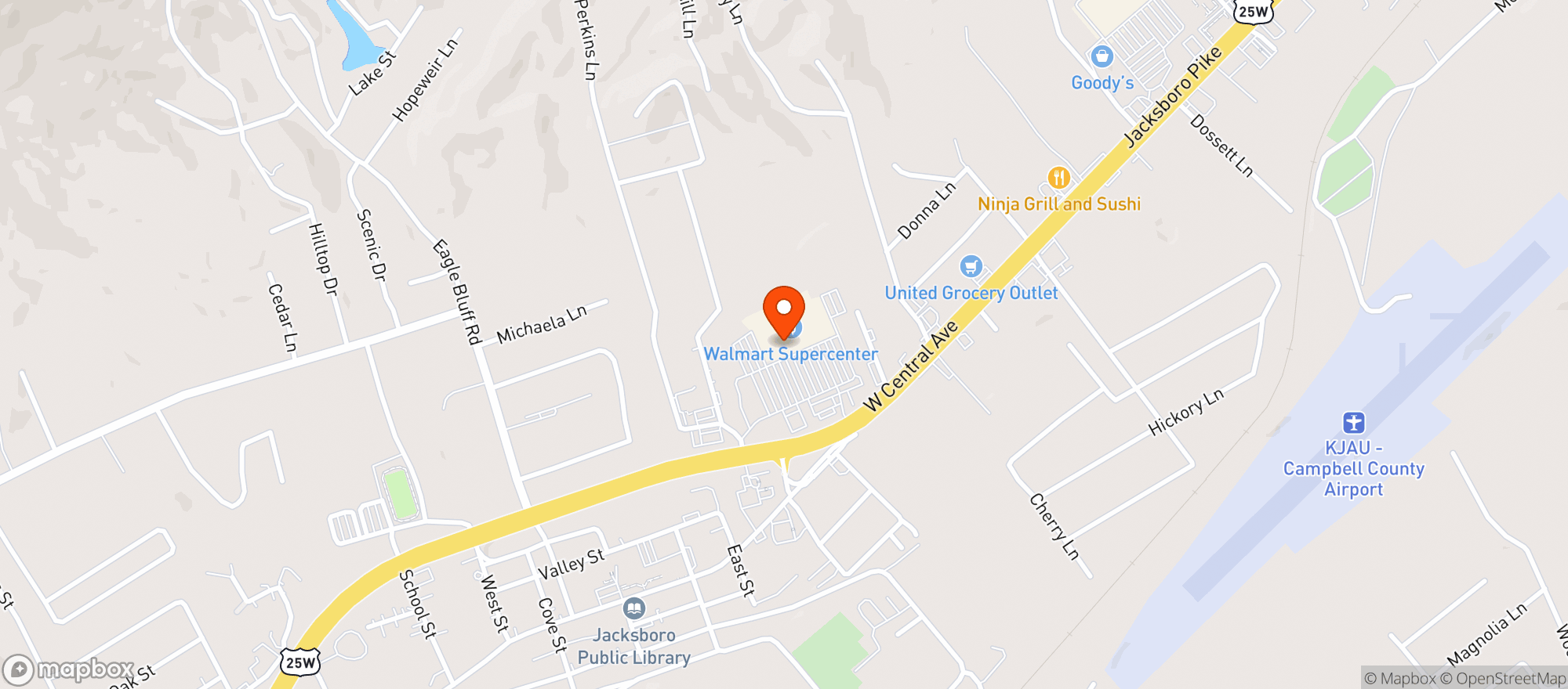 Map showing Walmart Supercenter