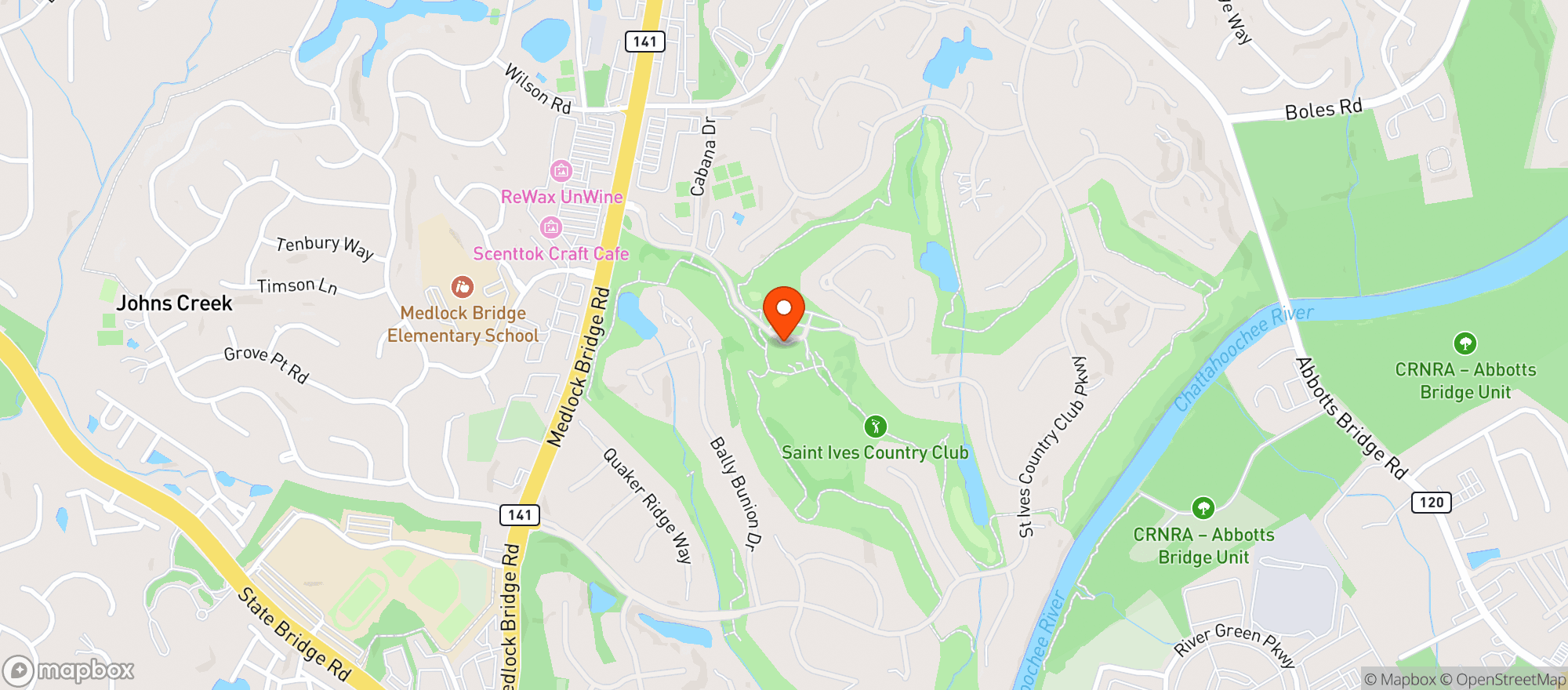 Map showing Saint Ive'S Country Club