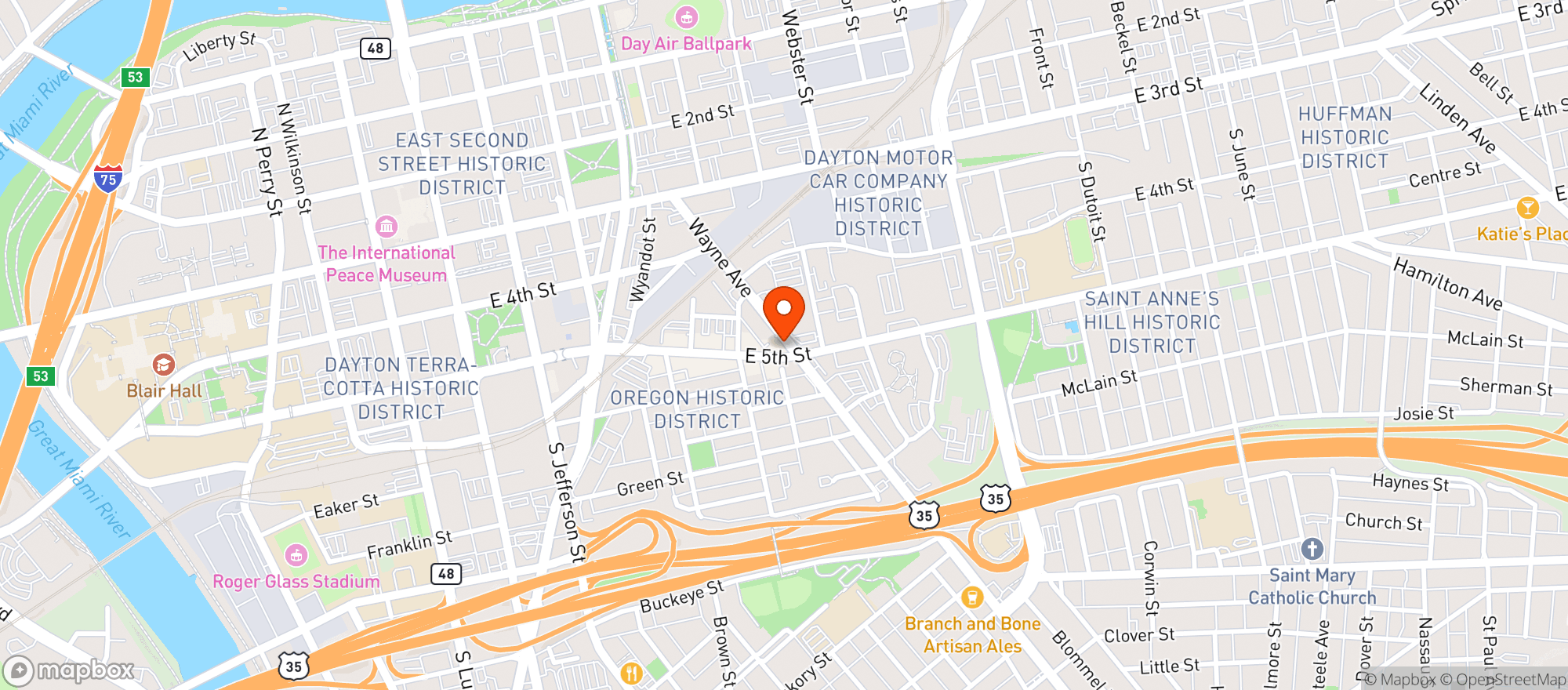 Map showing Press Coffee - Downtown