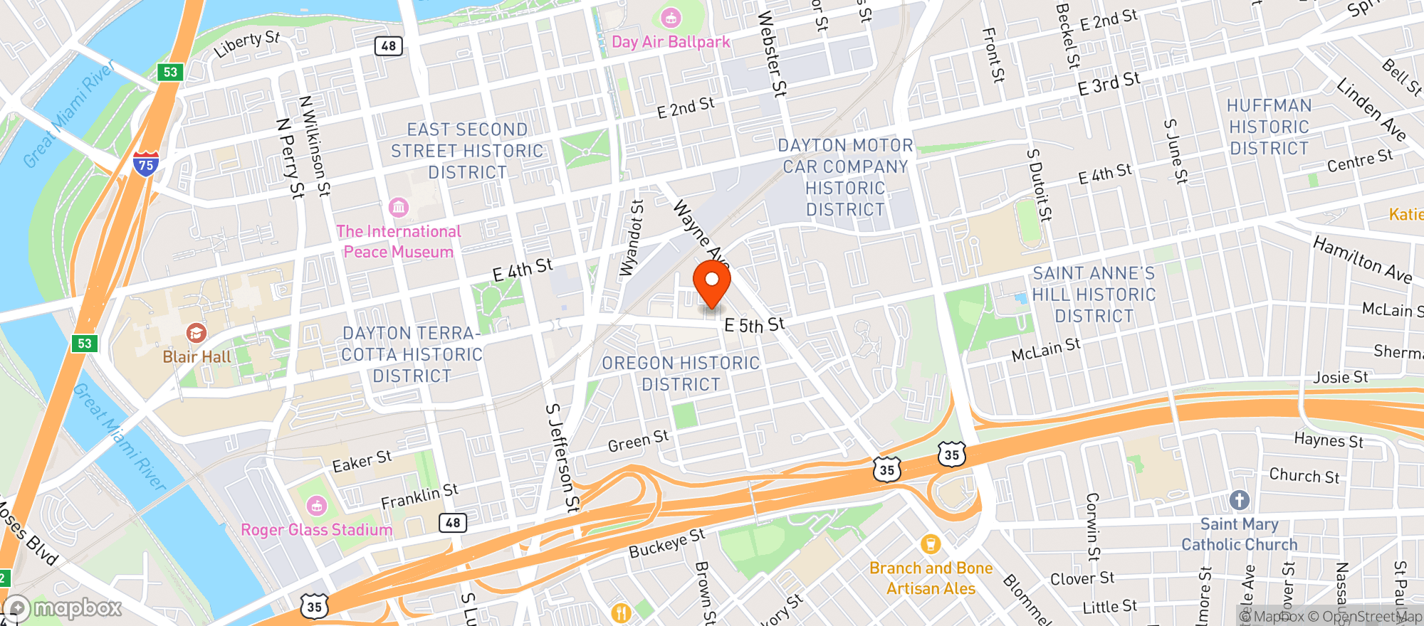 Map showing Toxic Brew Pub