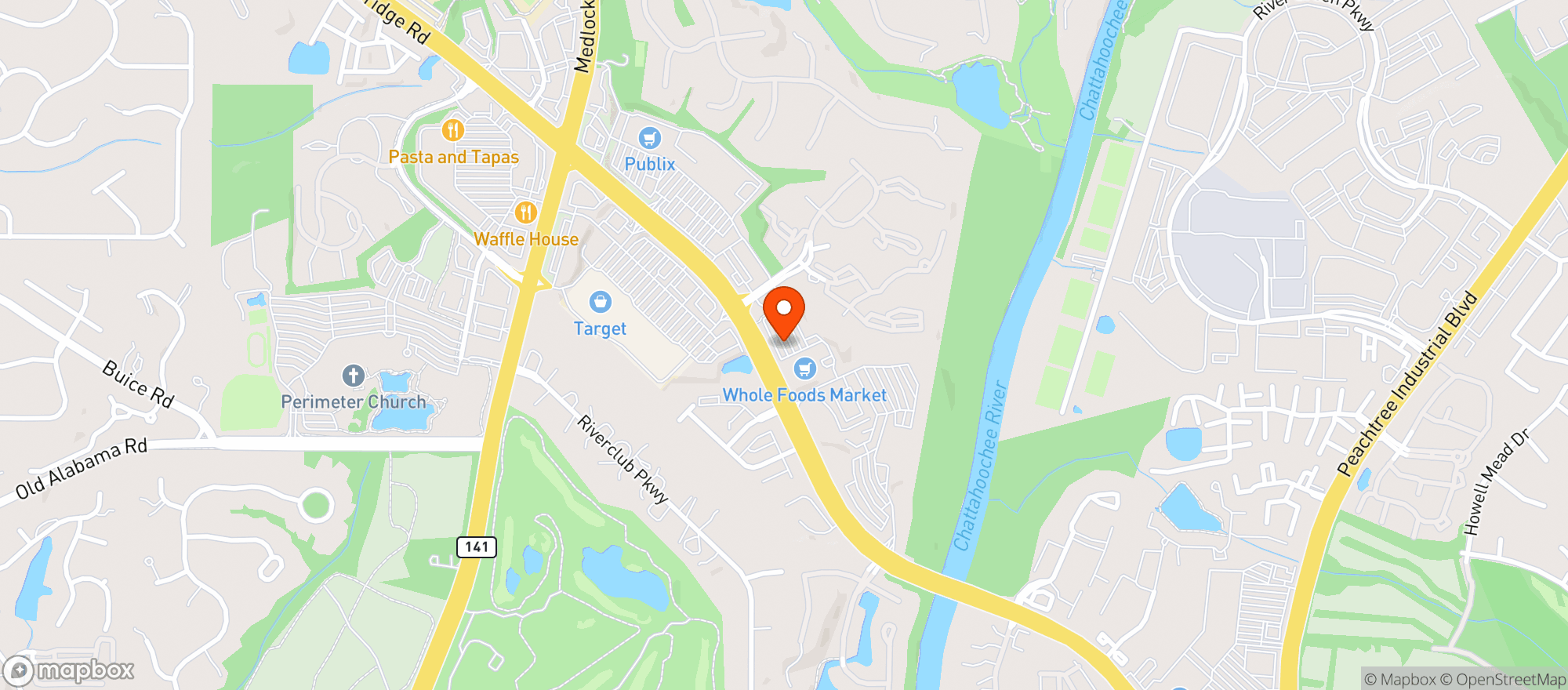 Map showing Whole Foods Market (Duluth)