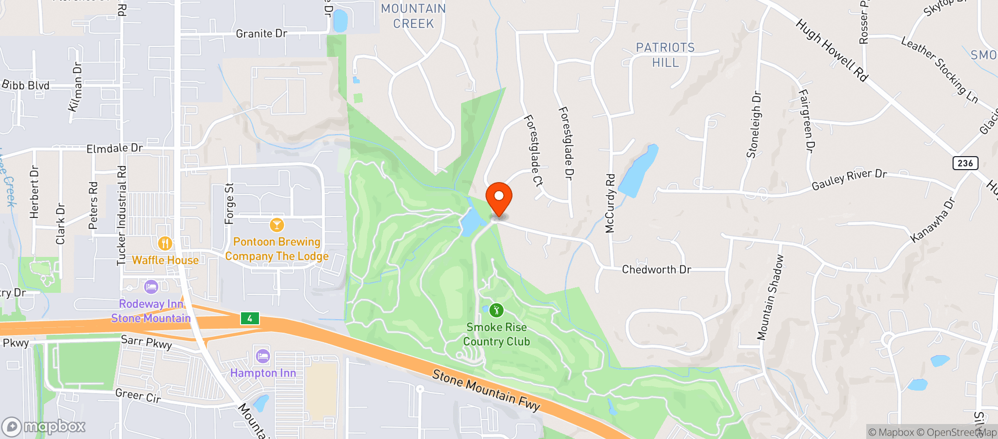 Map showing Smoke Rise Golf And Country Cl