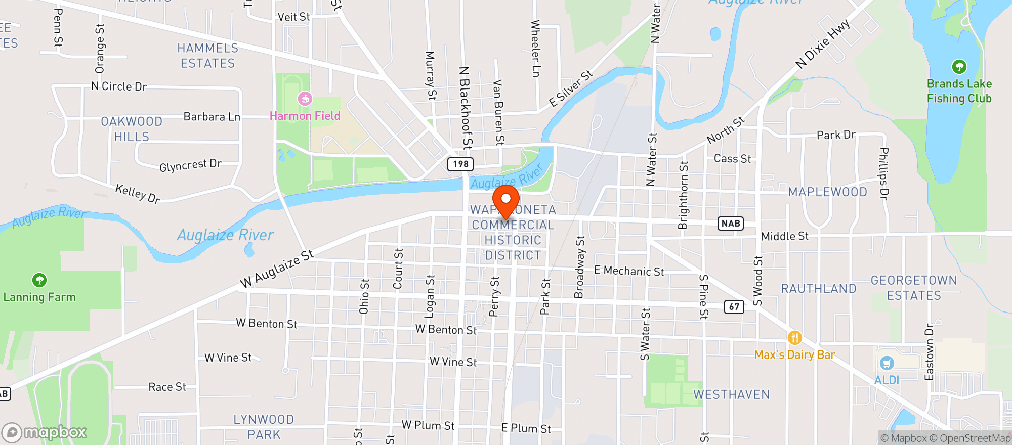 Map showing J Maries