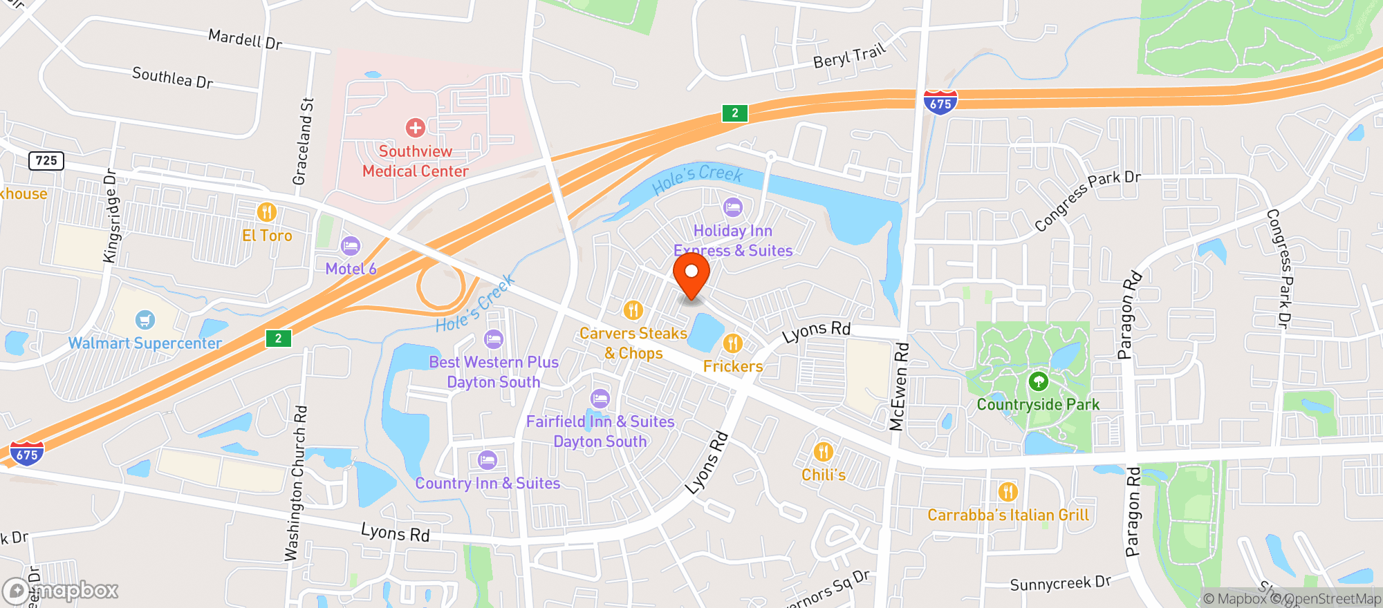 Map showing J Alexanders Restaurant