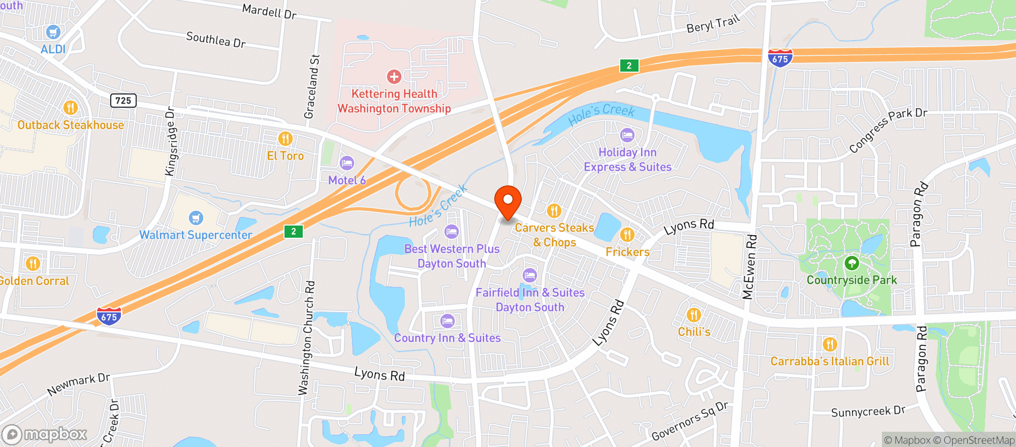 Map showing BP Miamisburg