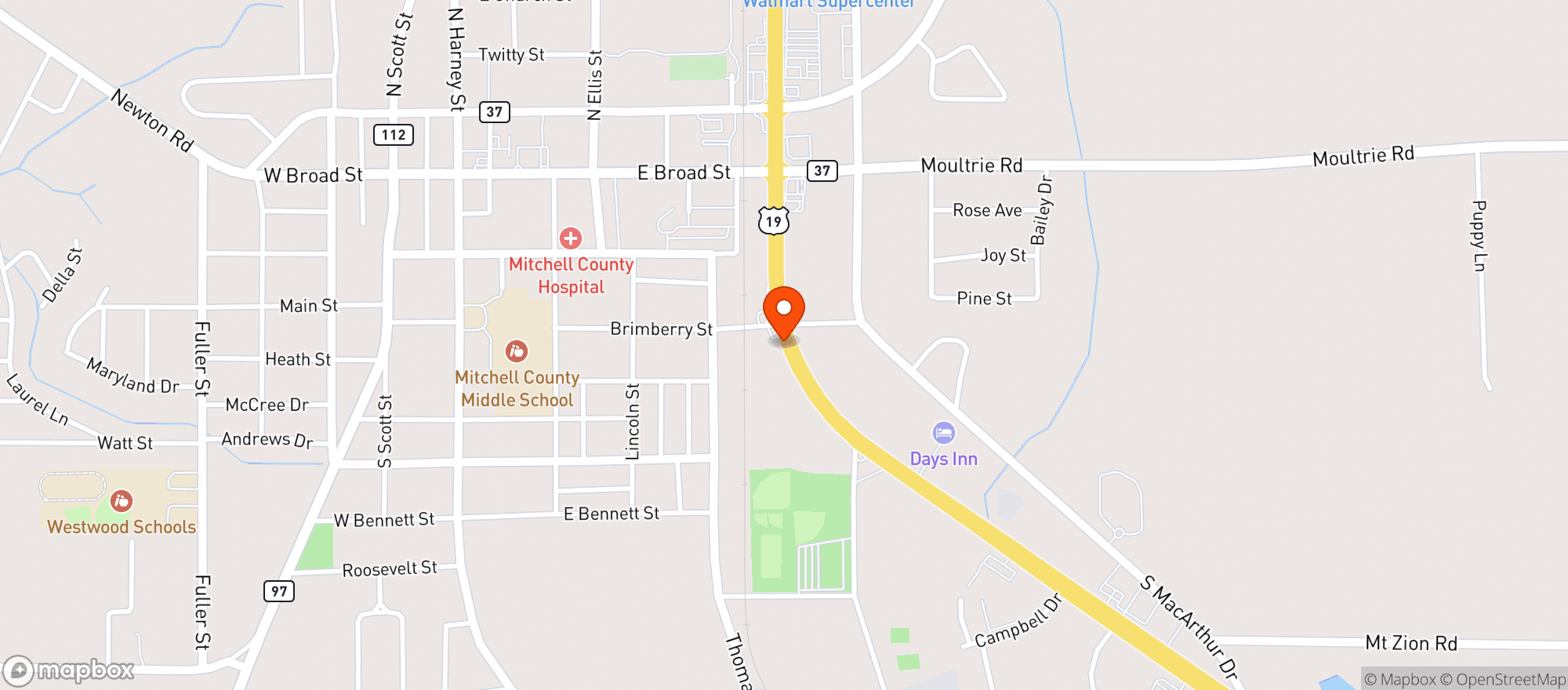 Map showing Walmart Supercenter