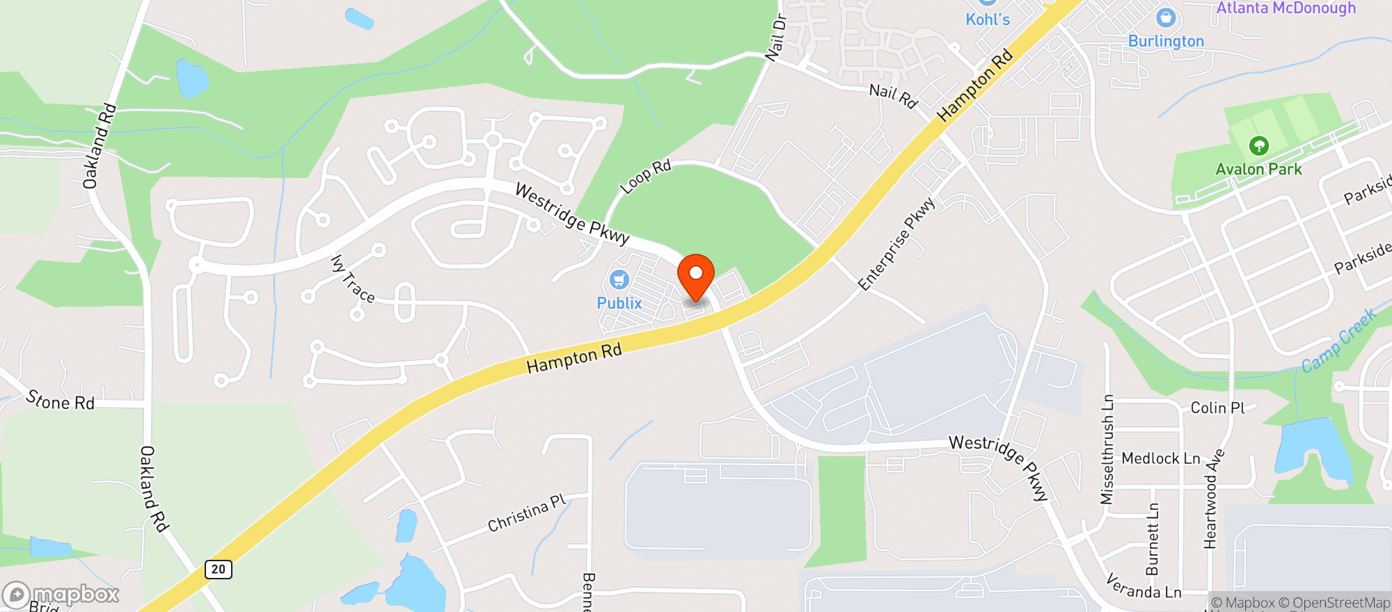 Map showing Marathon Food Mart