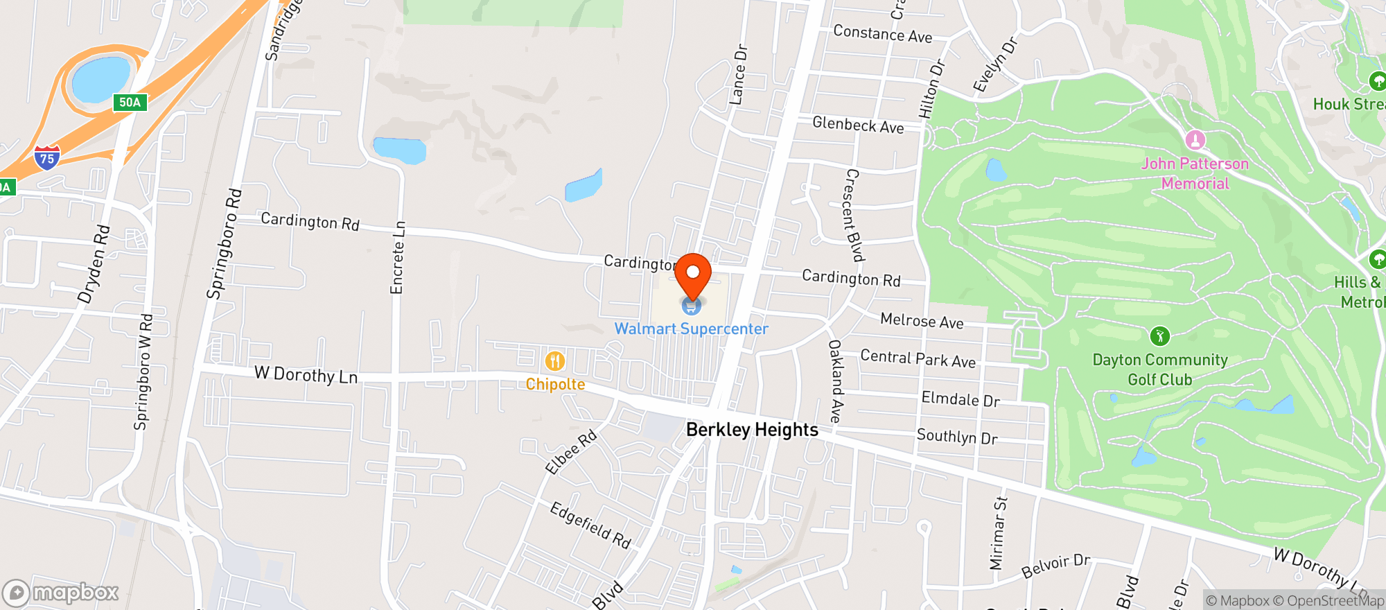 Map showing WALMART SUPERCENTER