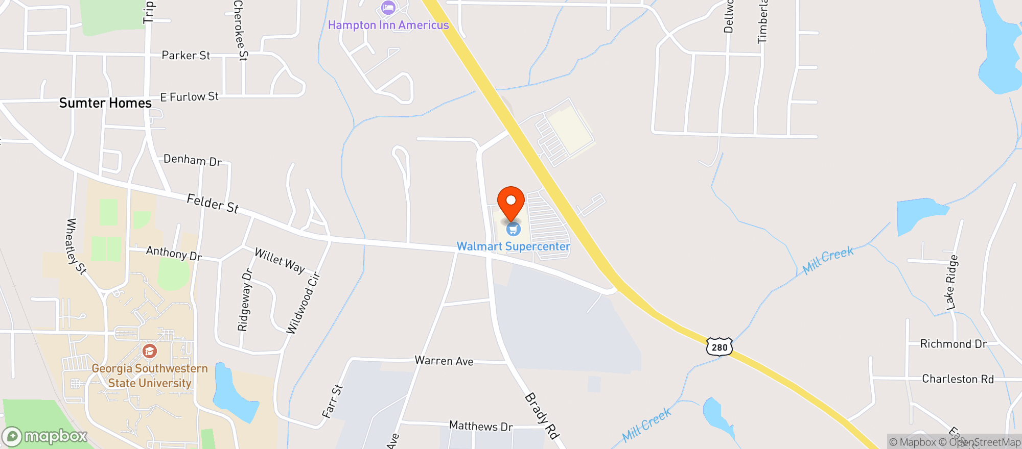 Map showing Walmart Supercenter