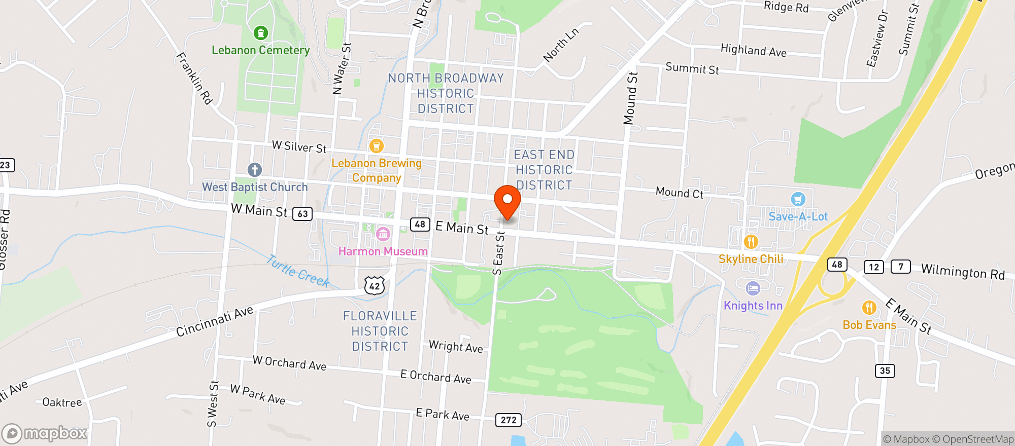 Map showing Ameristop Foodmart