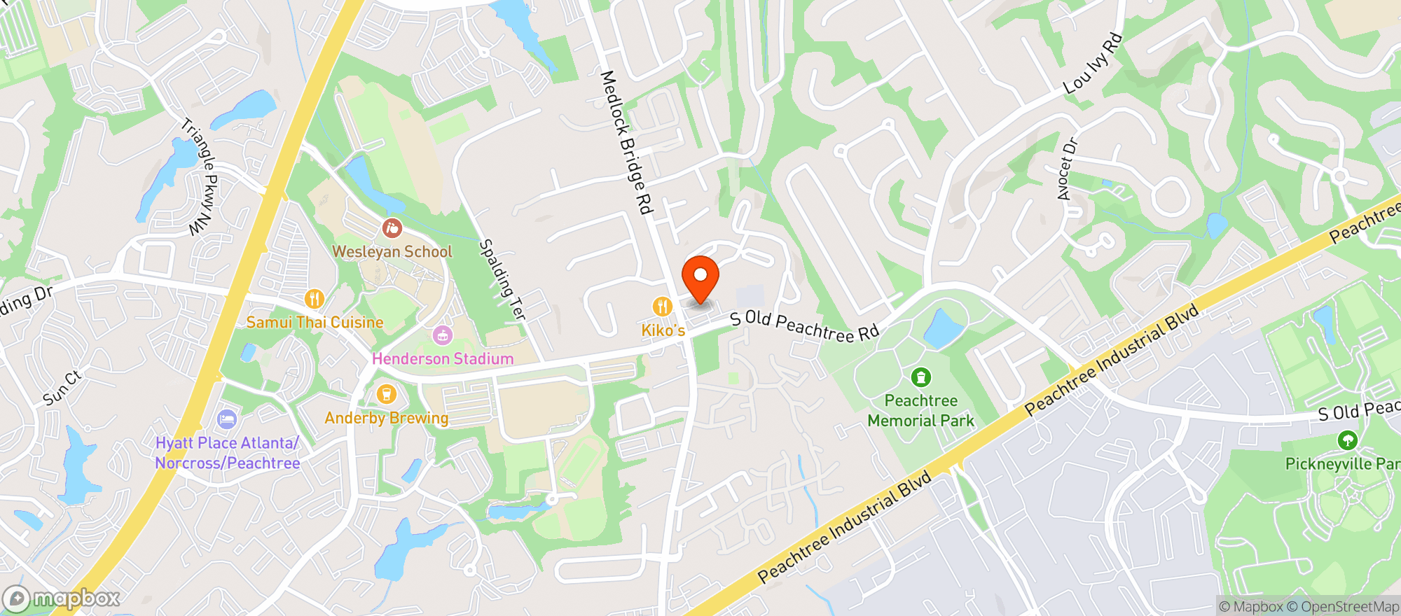 Map showing Circle K #234(Gas Express) - S Old Peachtree