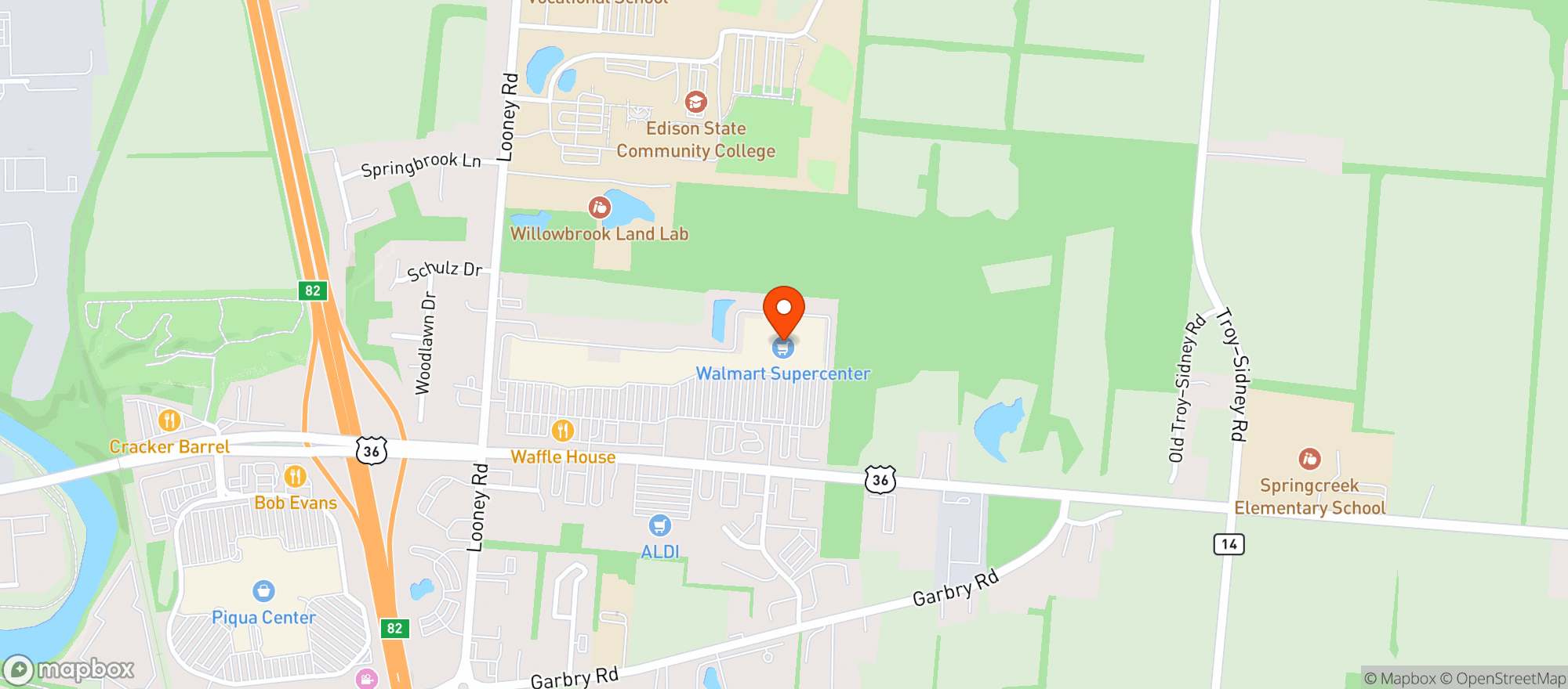 Map showing Walmart Supercenter
