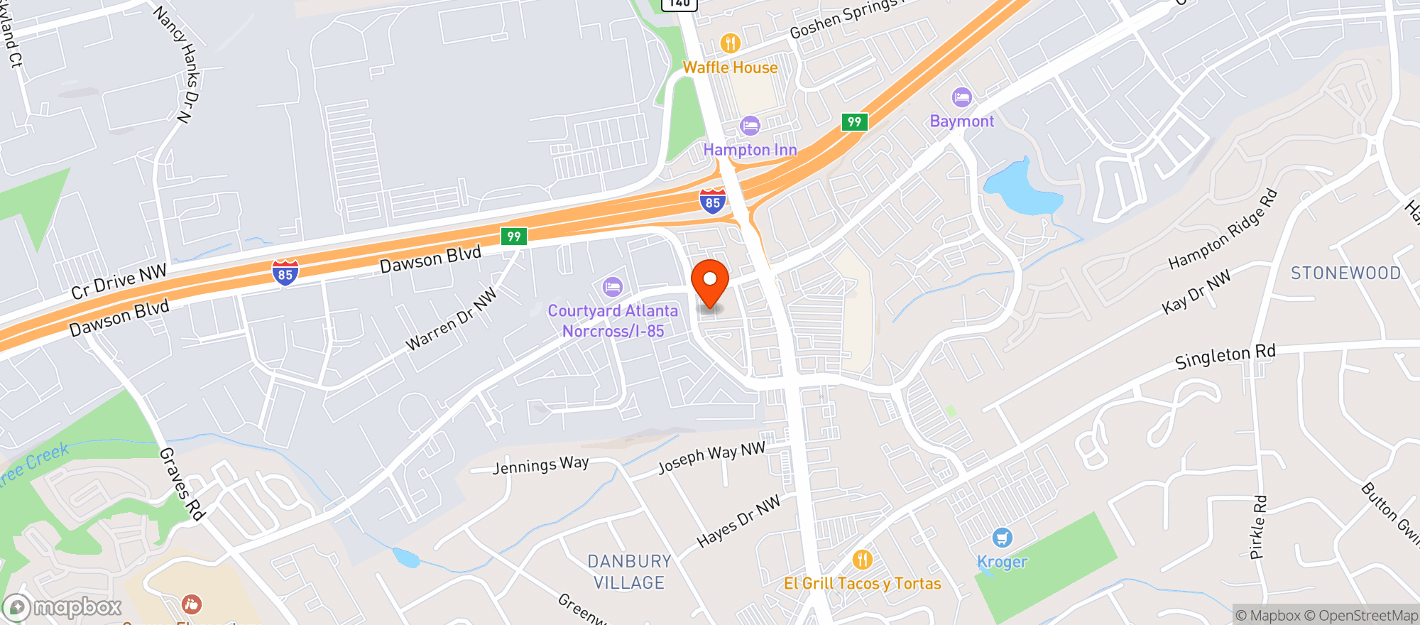 Map showing MAX FOOD & GAS