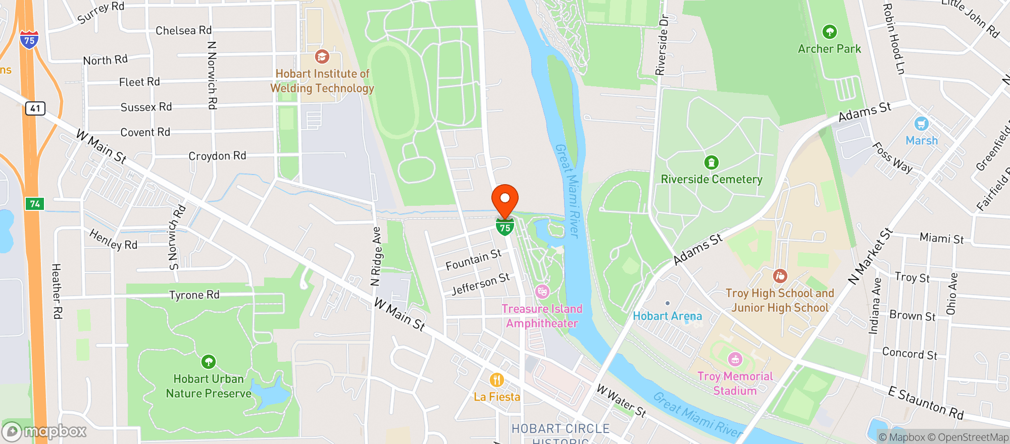 Map showing Smiths Boathouse Restaurant
