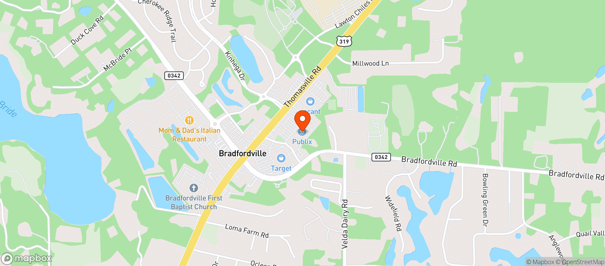 Map showing Publix
