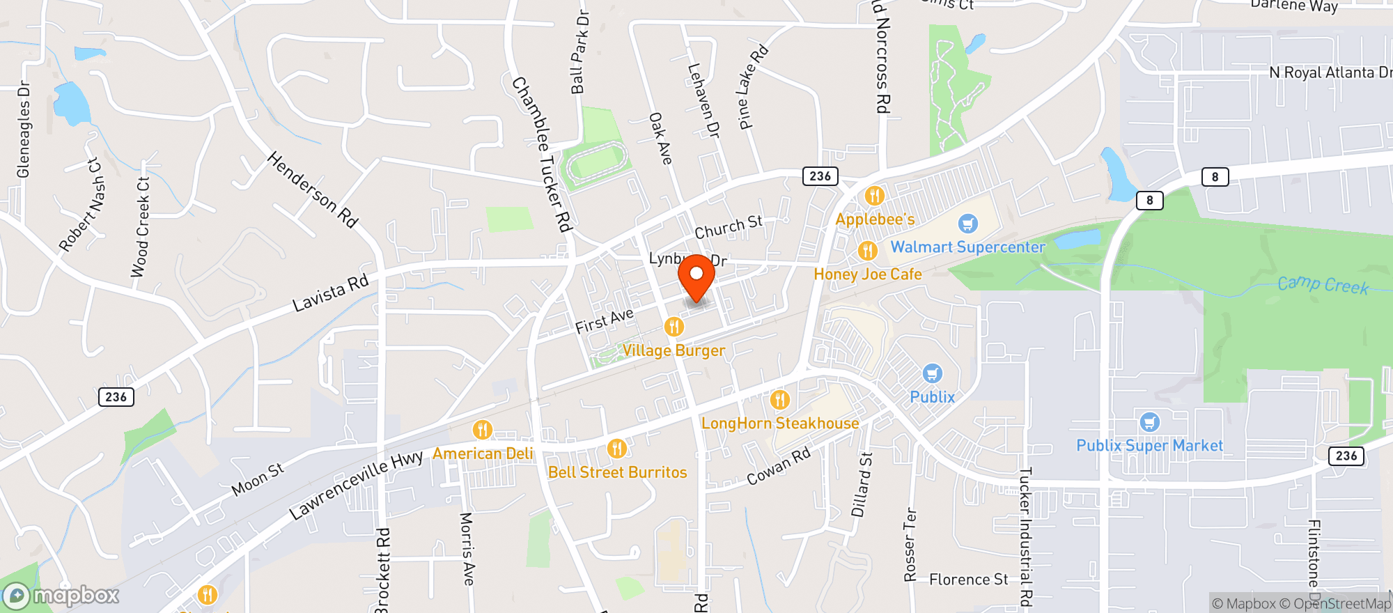 Map showing Las Colinas Mexican Grill