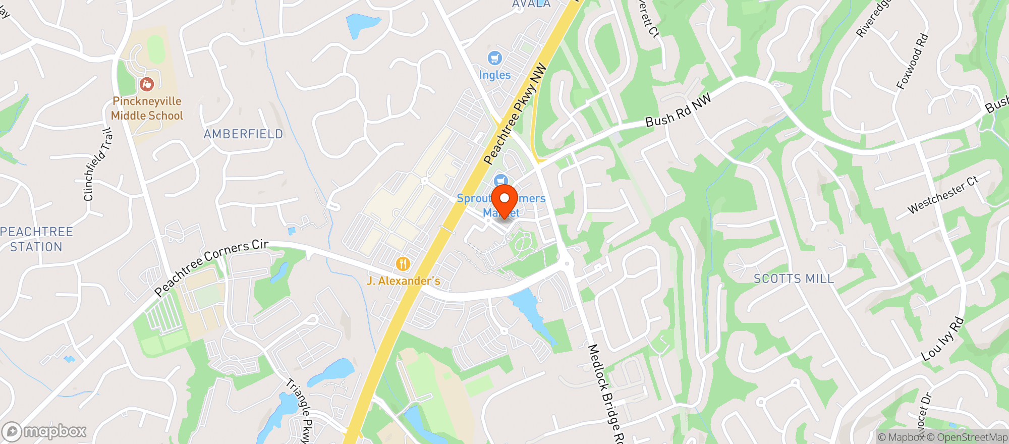 Map showing Fire & Stone Italian Pzza Kitchen