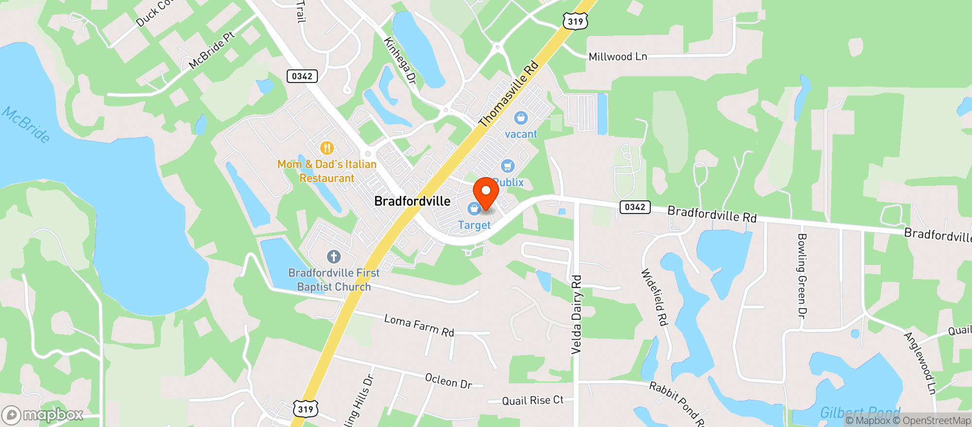 Map showing Target Store