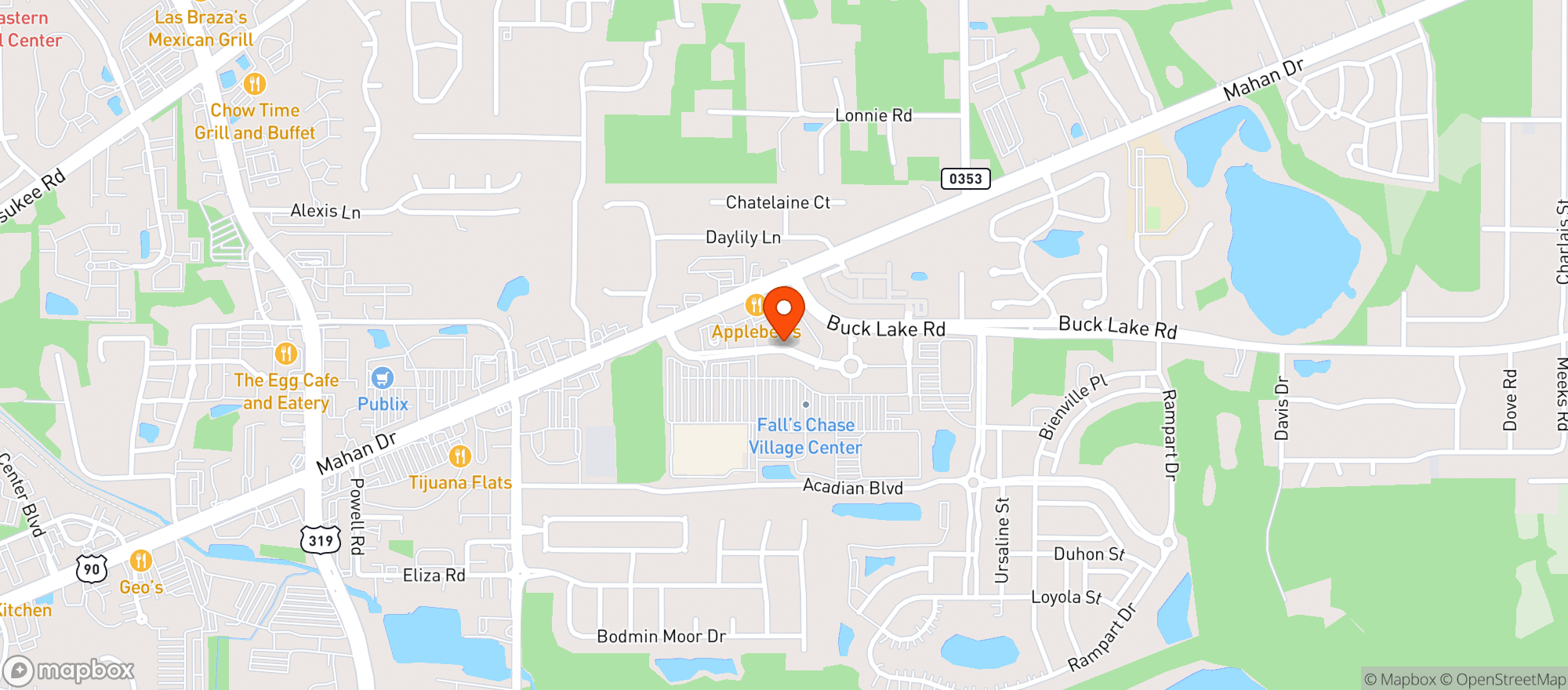 Map showing Applebees Neighborhood Grill & Bar
