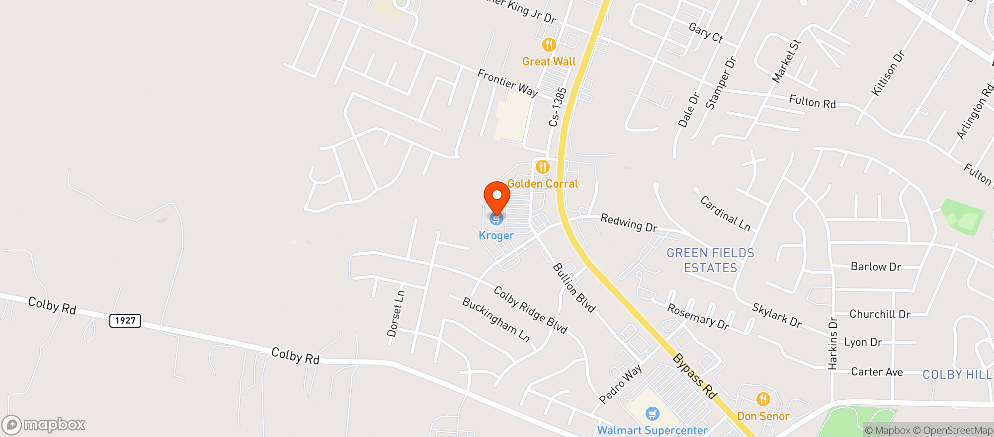 Map showing Kroger