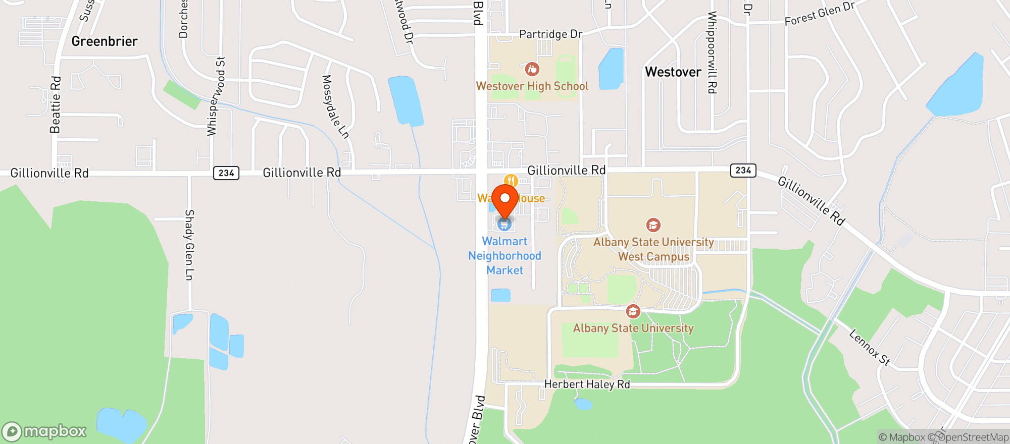 Map showing Walmart Neighborhood Market