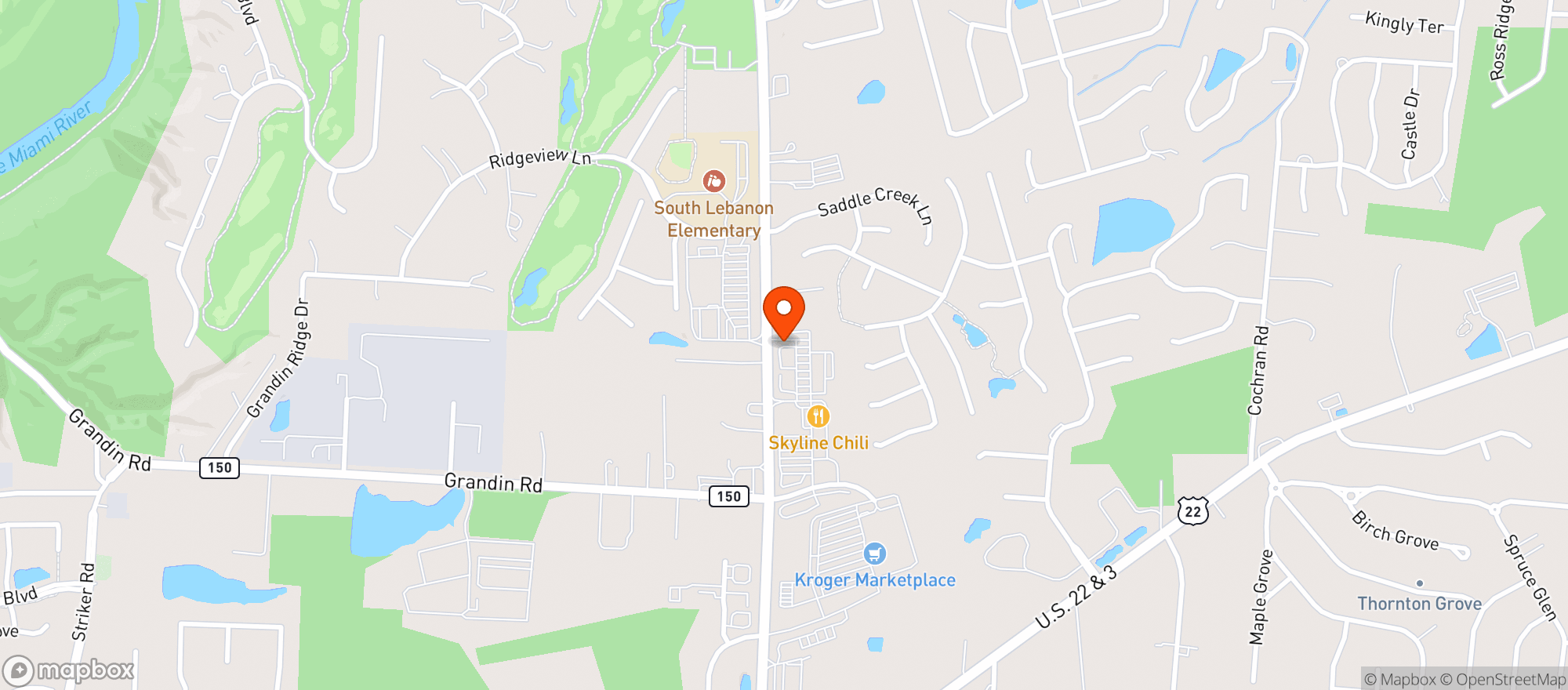 Map showing Rivers Bend Wine & Spirits