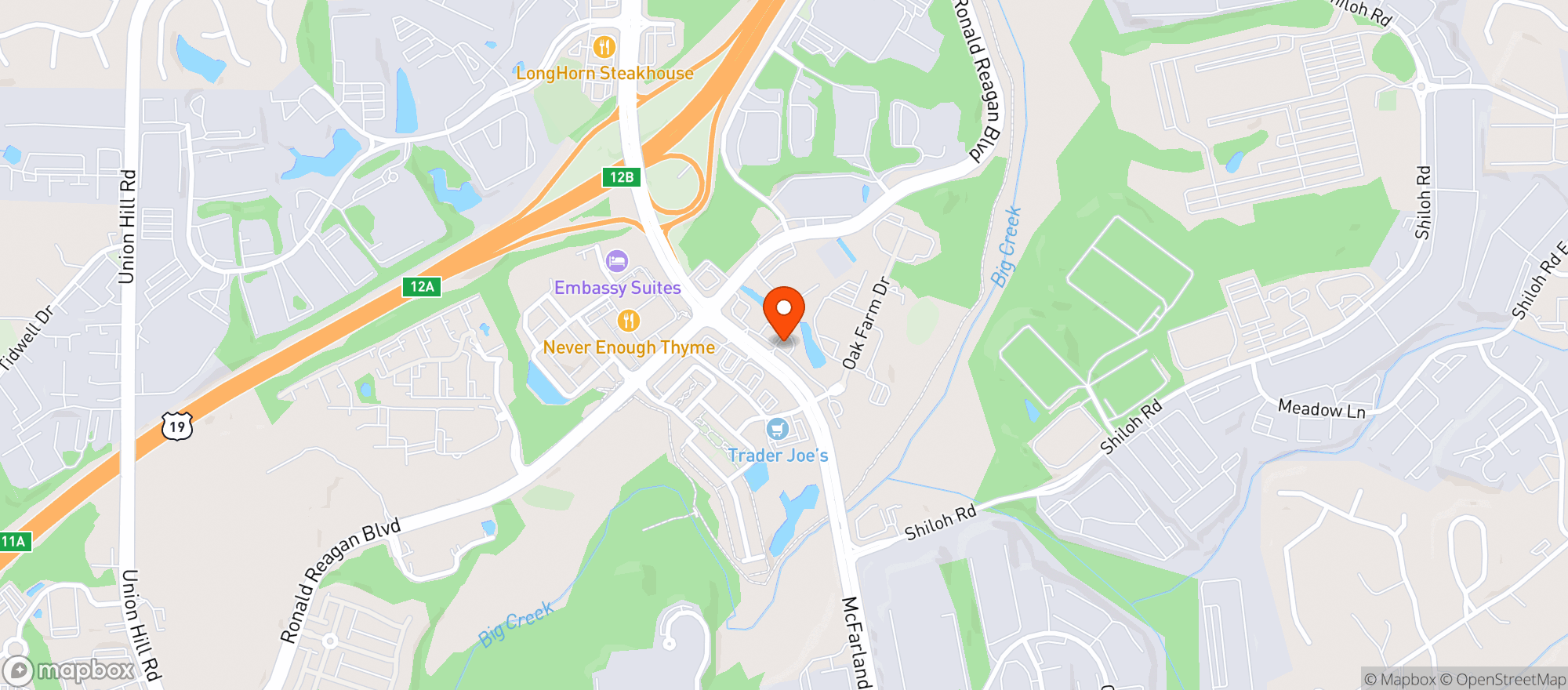 Map showing Proof Liquor