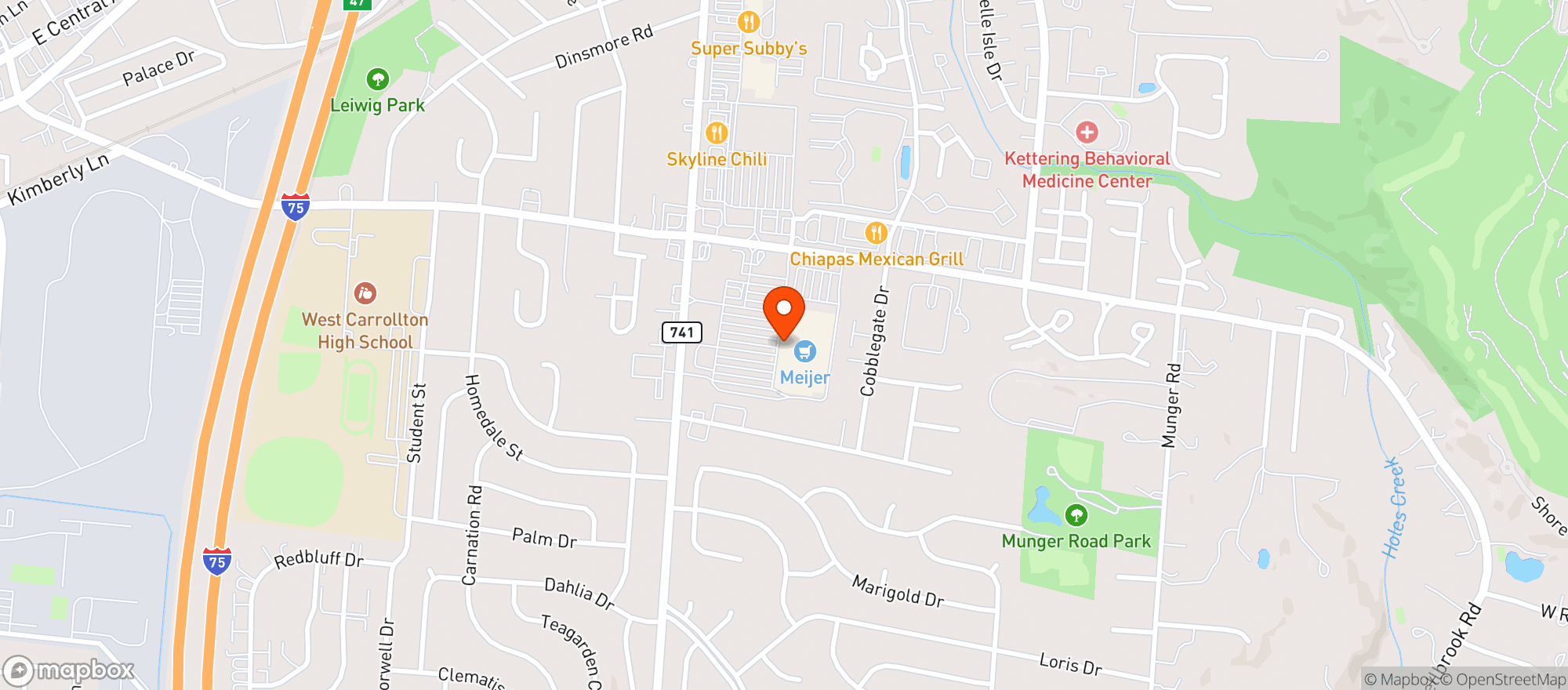 Map showing Meijer