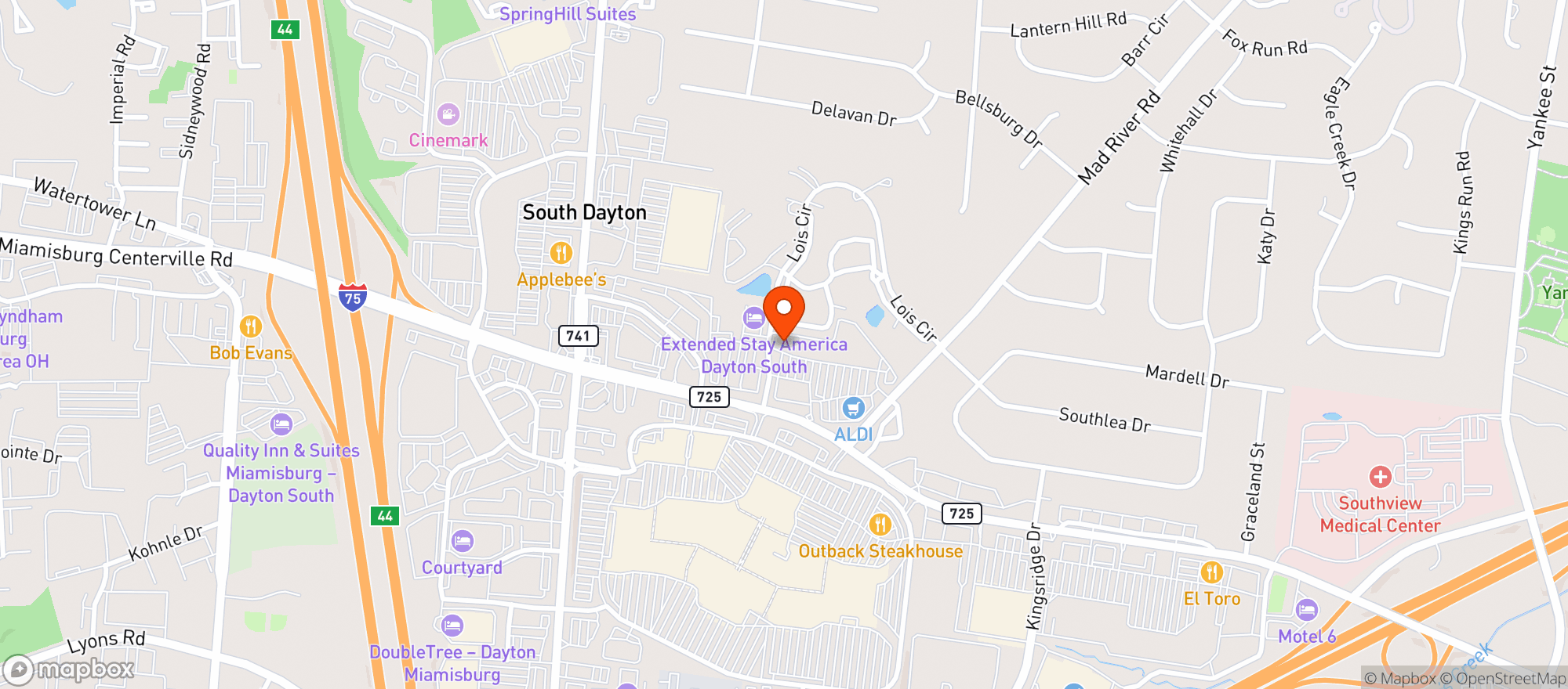 Map showing Amar India Restaurant
