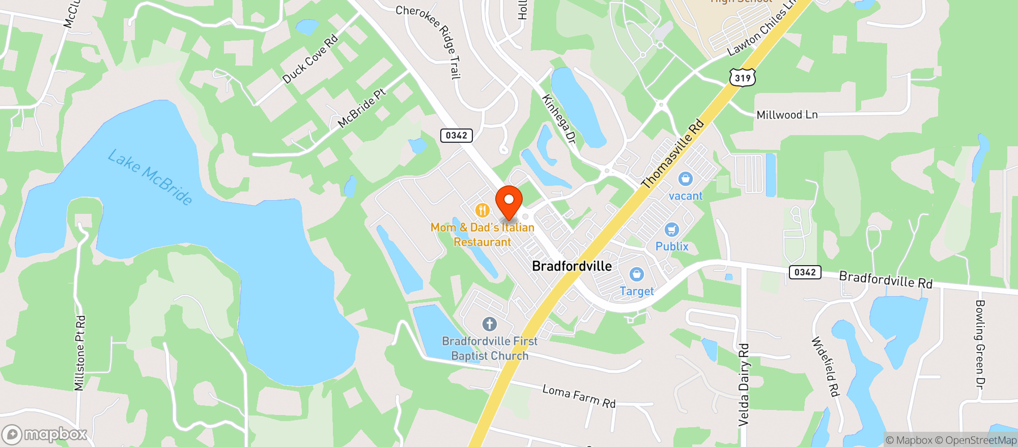 Map showing TALLULAH - BANNERMAN CROSSINGS
