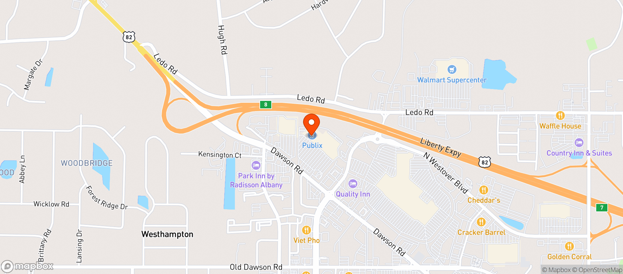 Map showing Publix