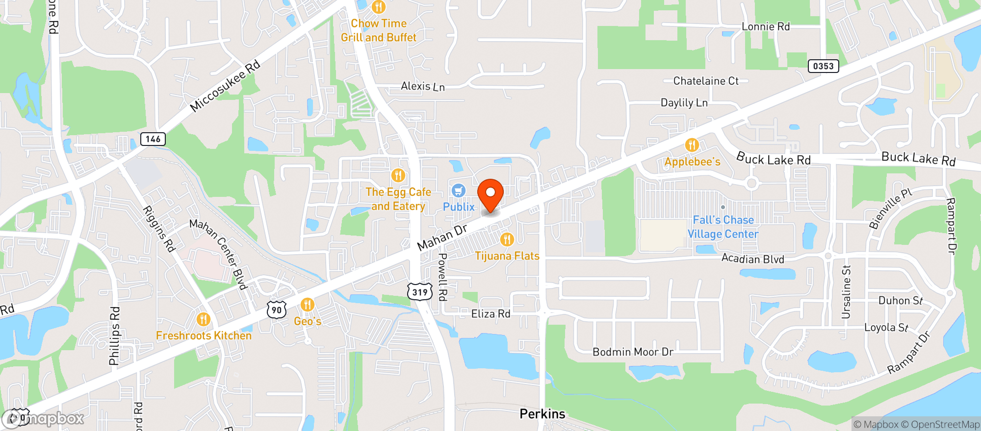 Map showing Publix Super Market