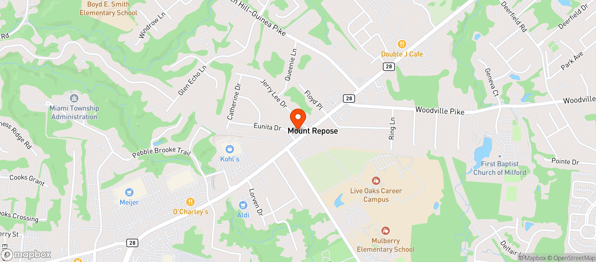 Map showing Mt Repose Carry Out