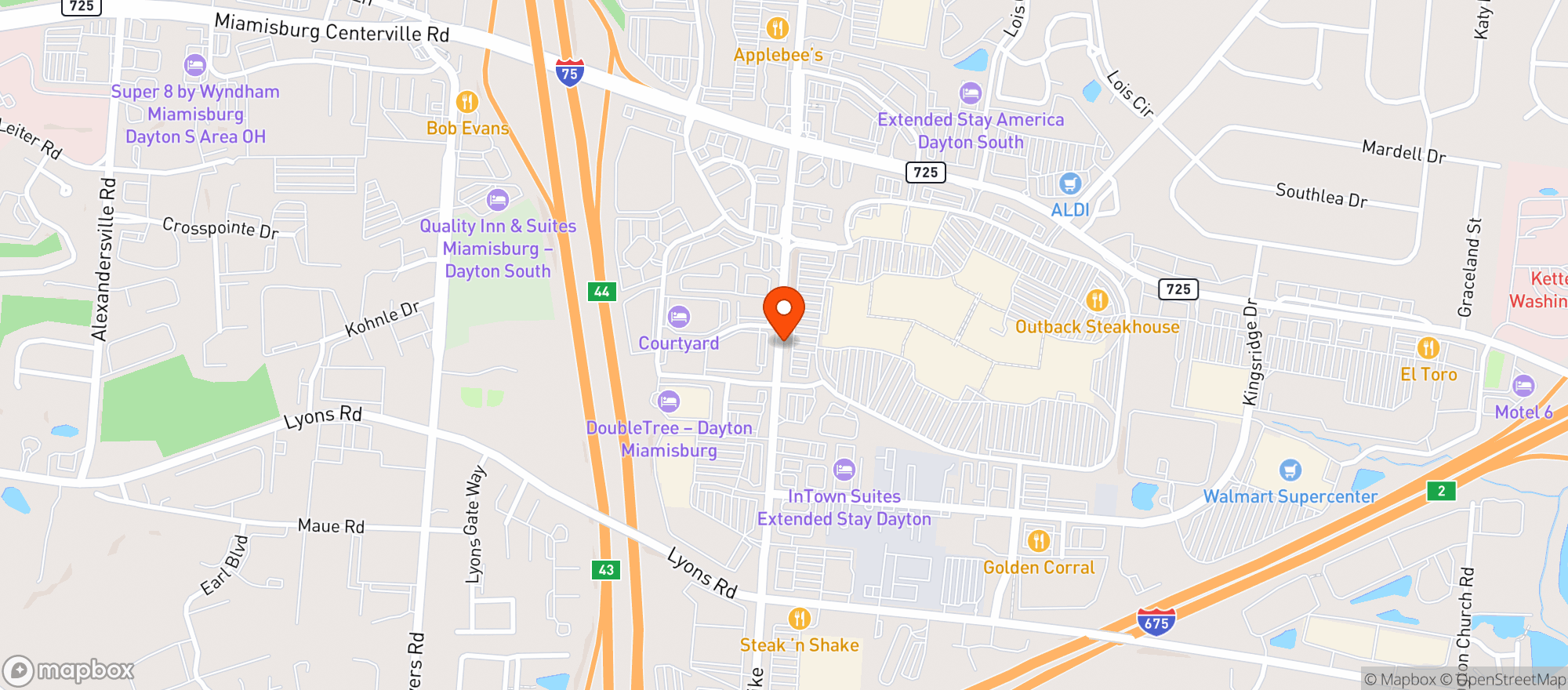 Map showing Miamisburg Smoke Shop - Miamisburg - Springboro Pike