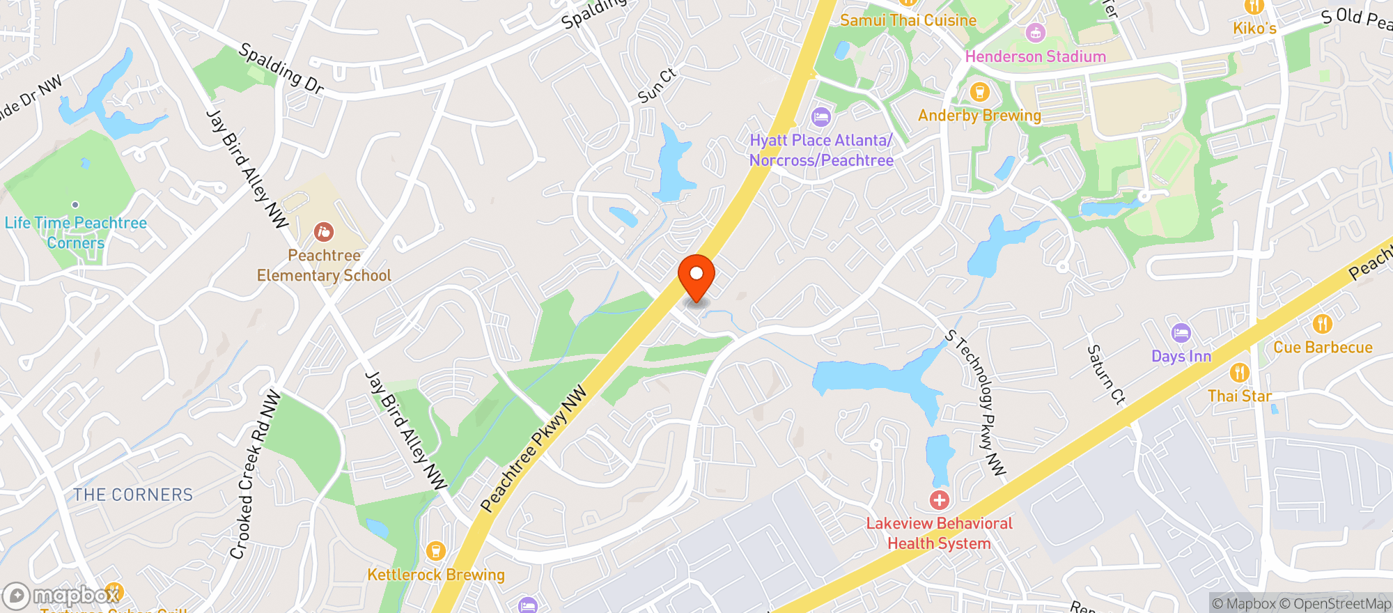 Map showing PEACHTREE CORNERS FINE WINE & SPIRITS, LLC