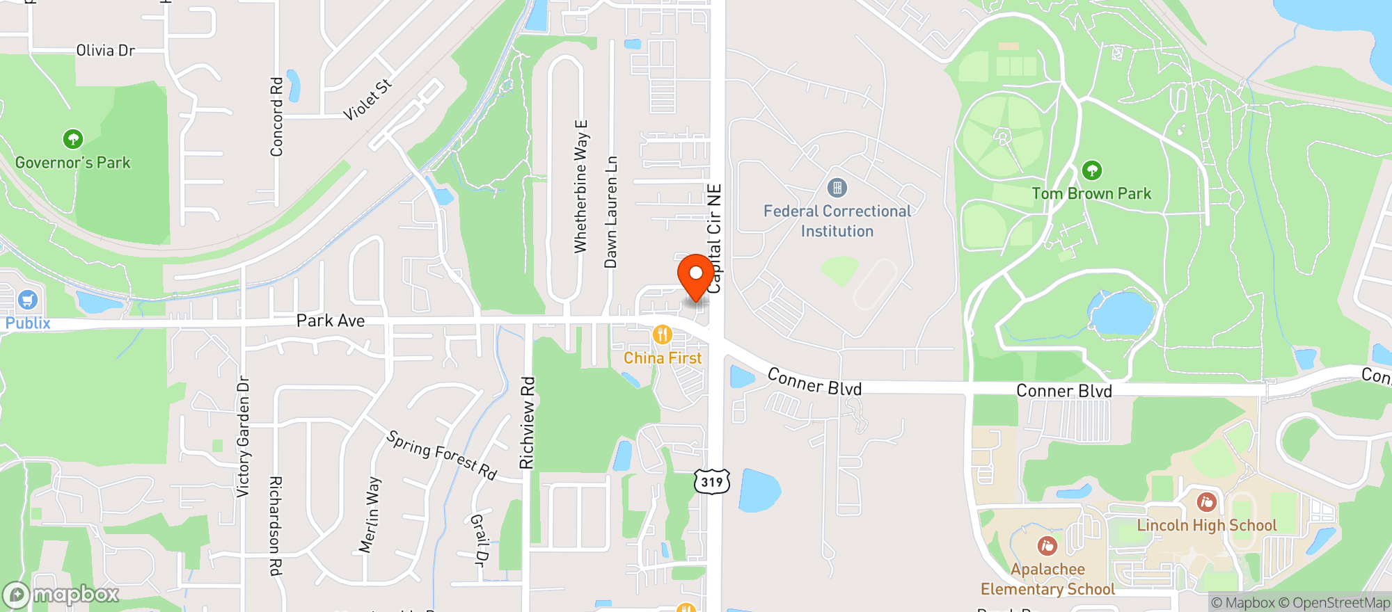 Map showing Circle K #5989