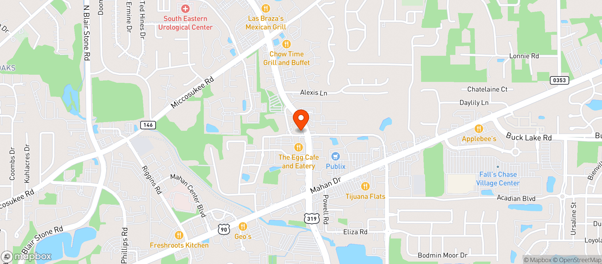 Map showing NATURAL LIFE WELLNESS STORE