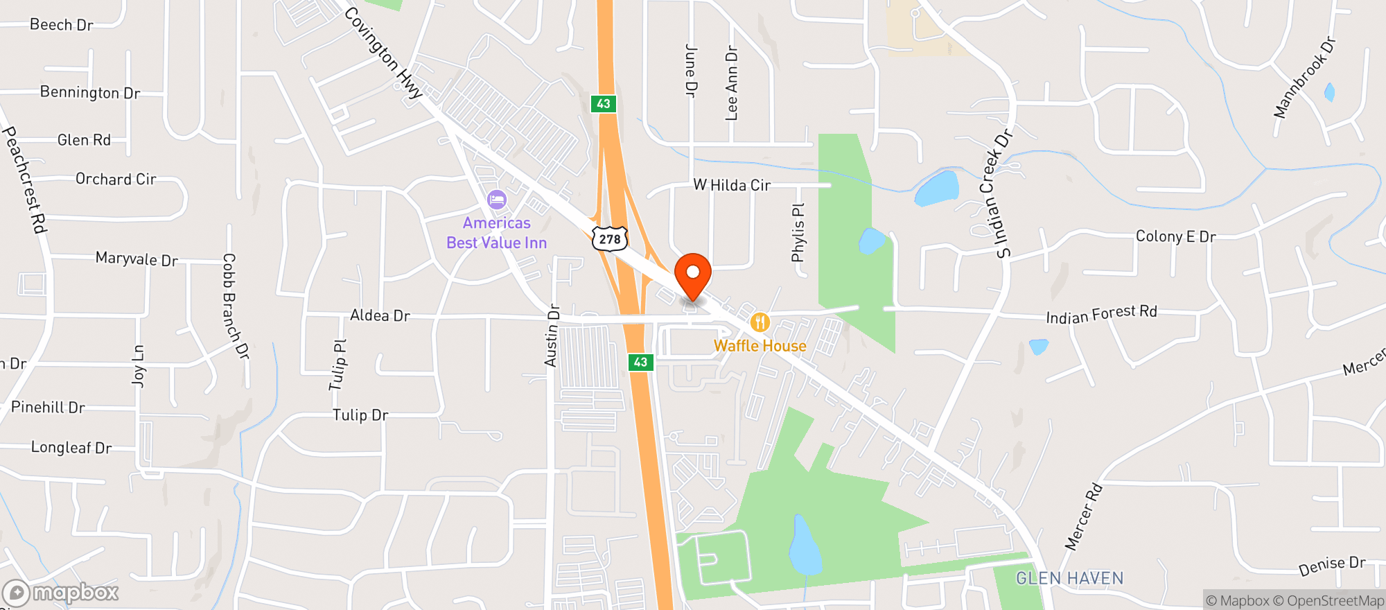 Map showing Chevron- Covington Hwy