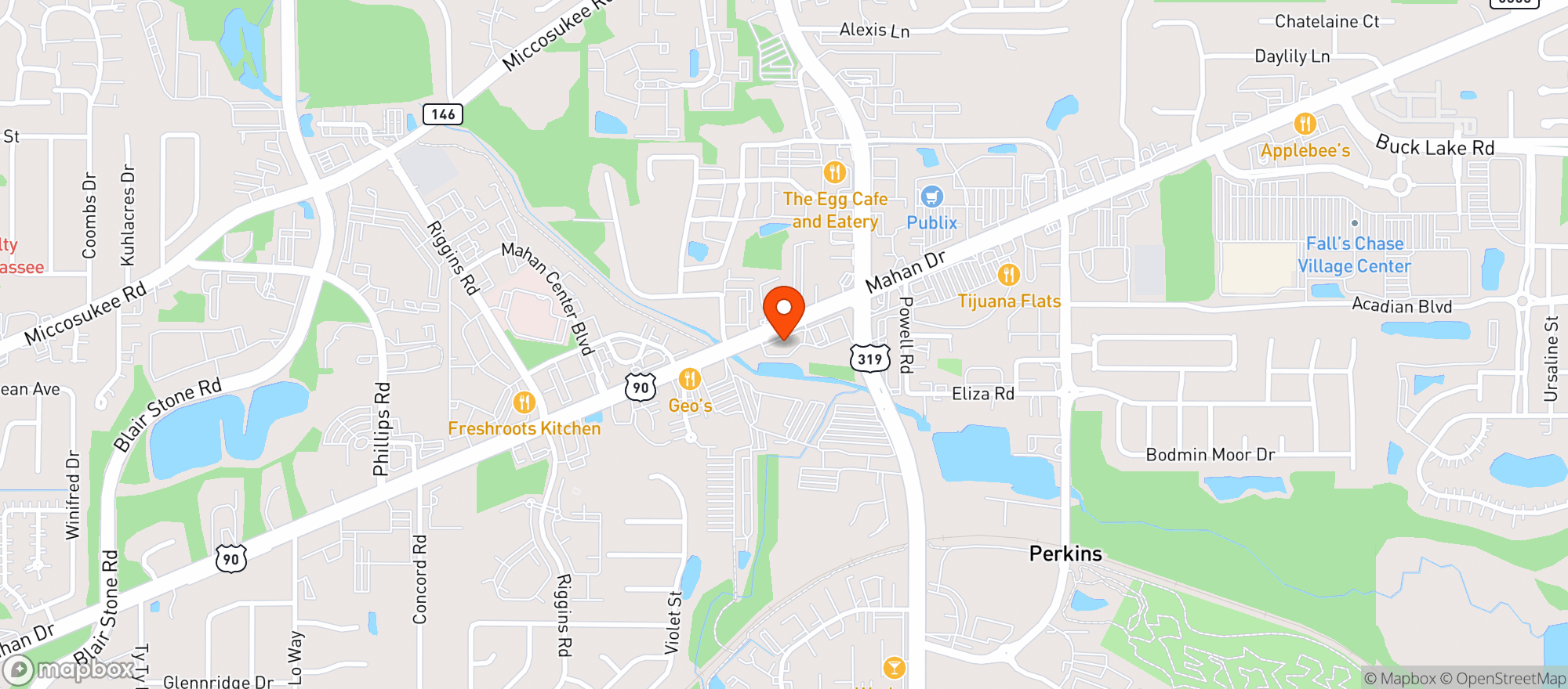 Map showing TALLY VAPOR AND SMOKE SHOP
