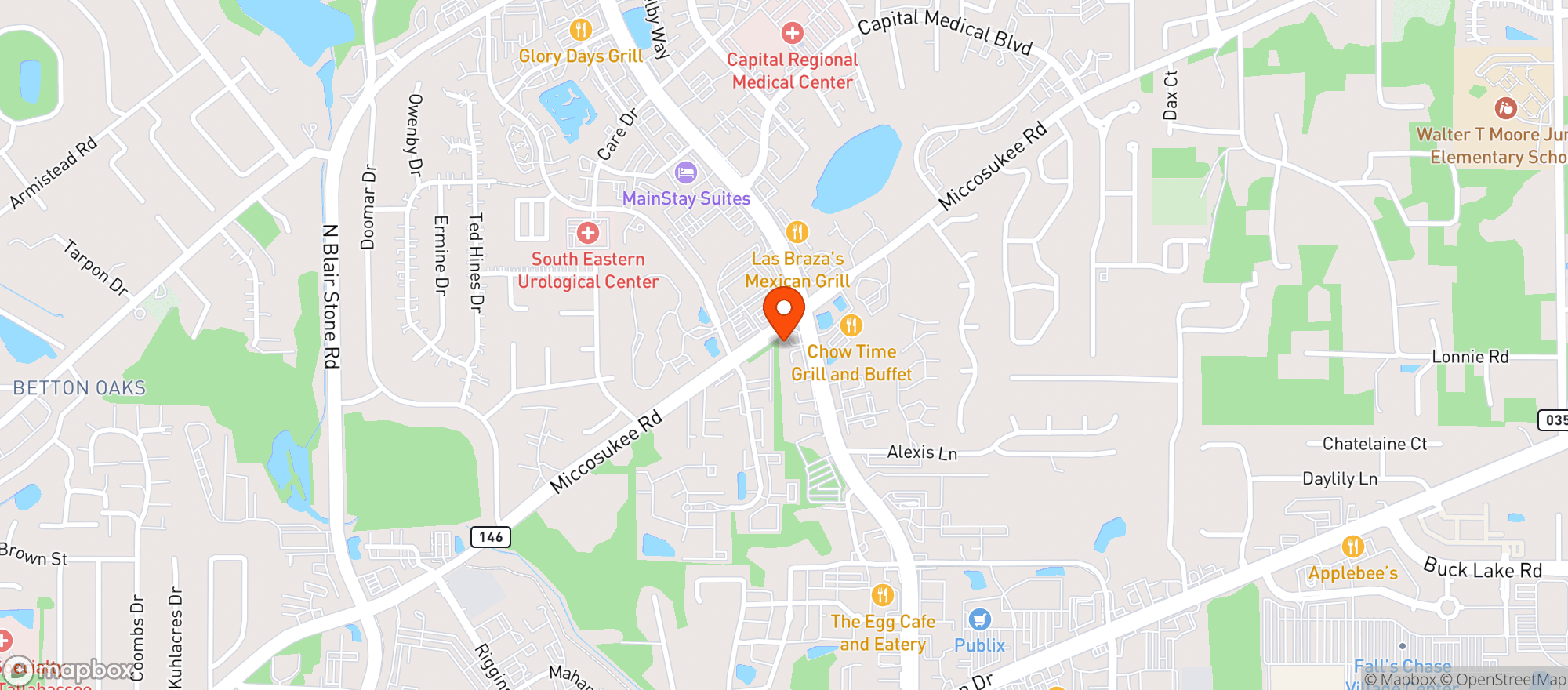 Map showing CIRCLE K (1848 CAPITAL CR NE)